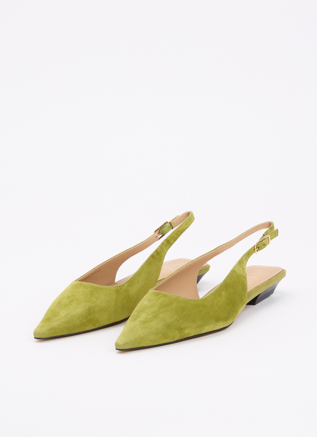 Dune London Hostess slingback van leer - detail 2 mosgroen