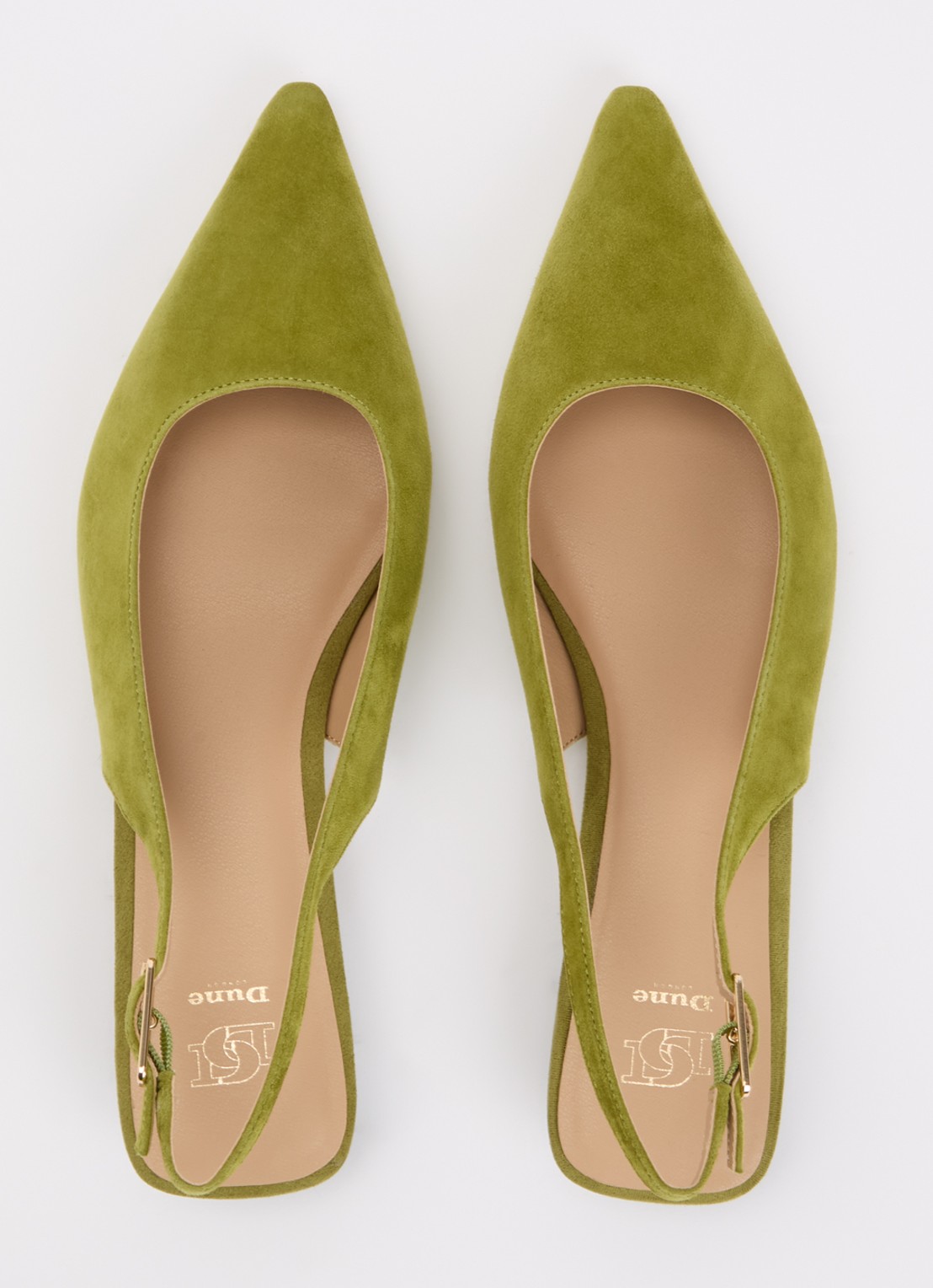 Dune London Hostess slingback van leer - detail 3 mosgroen