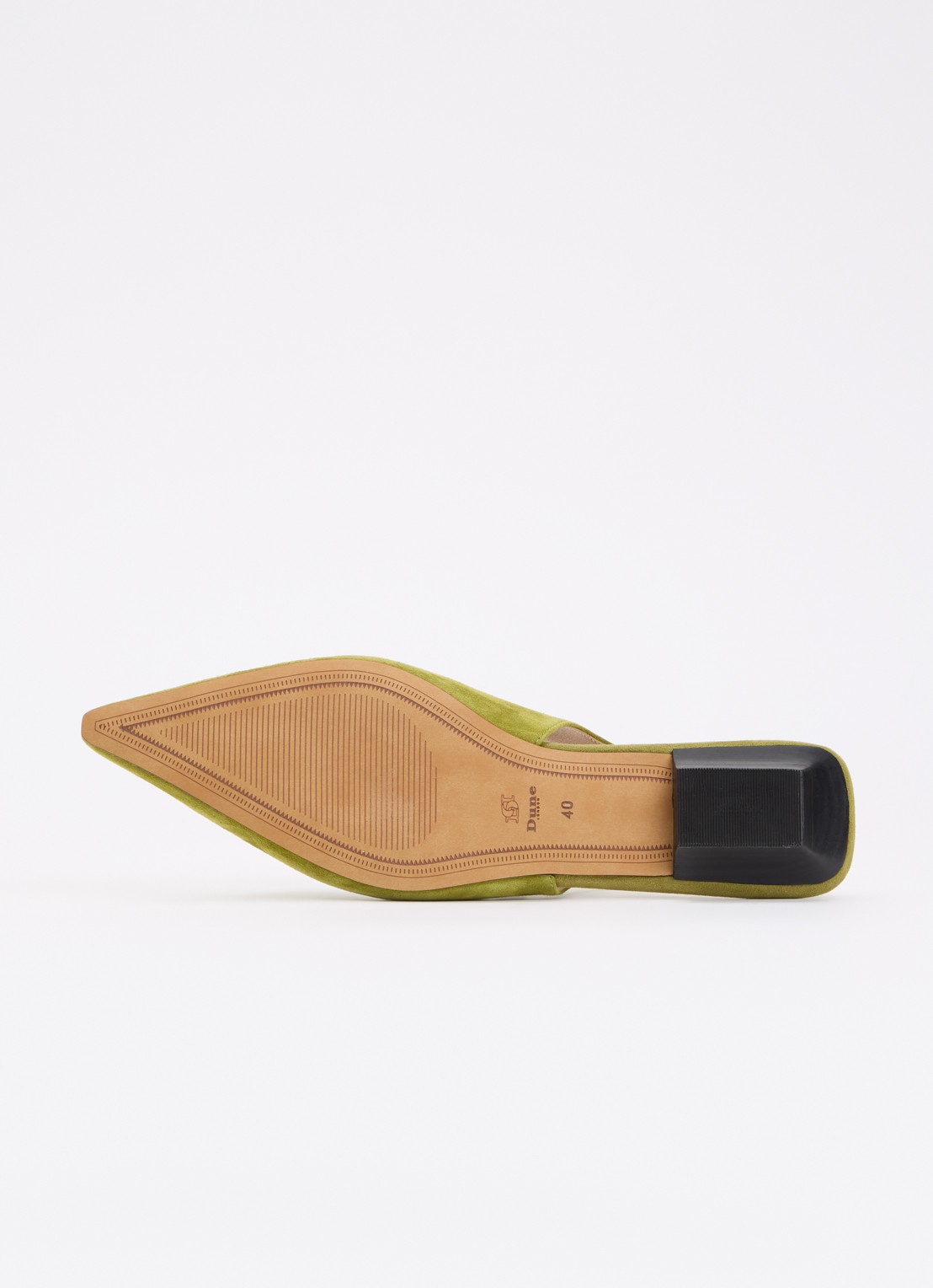 Dune London Hostess slingback van leer - detail 4 mosgroen