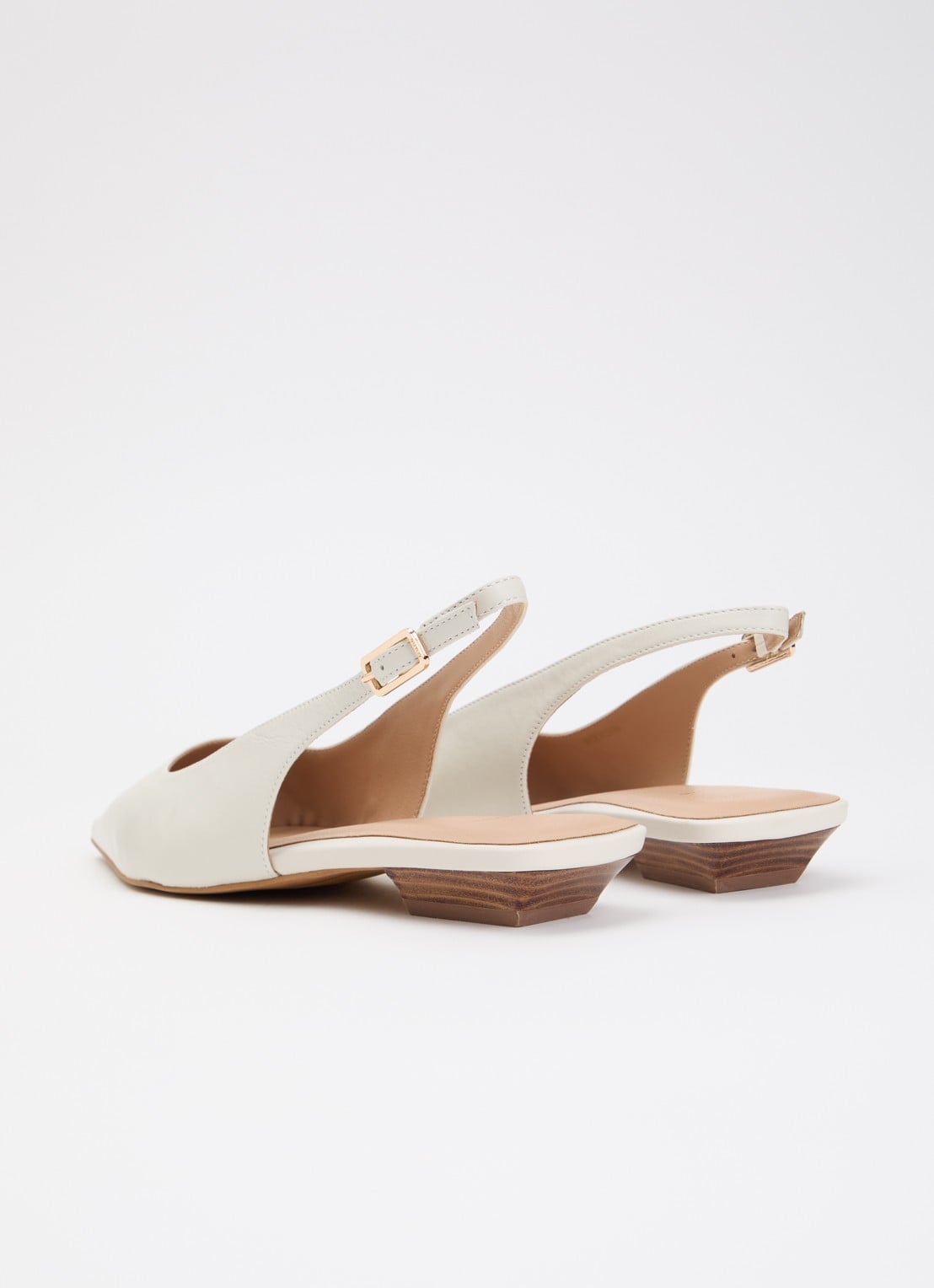 Dune London Hostess slingback van leer - achterkant gebroken wit
