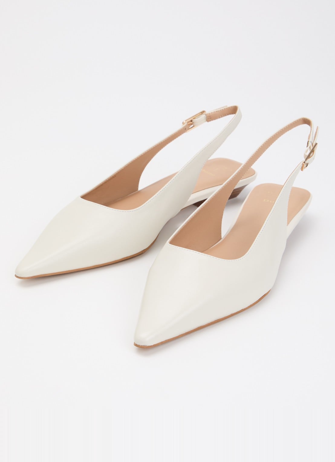 Dune London Hostess slingback van leer - detail 2 gebroken wit