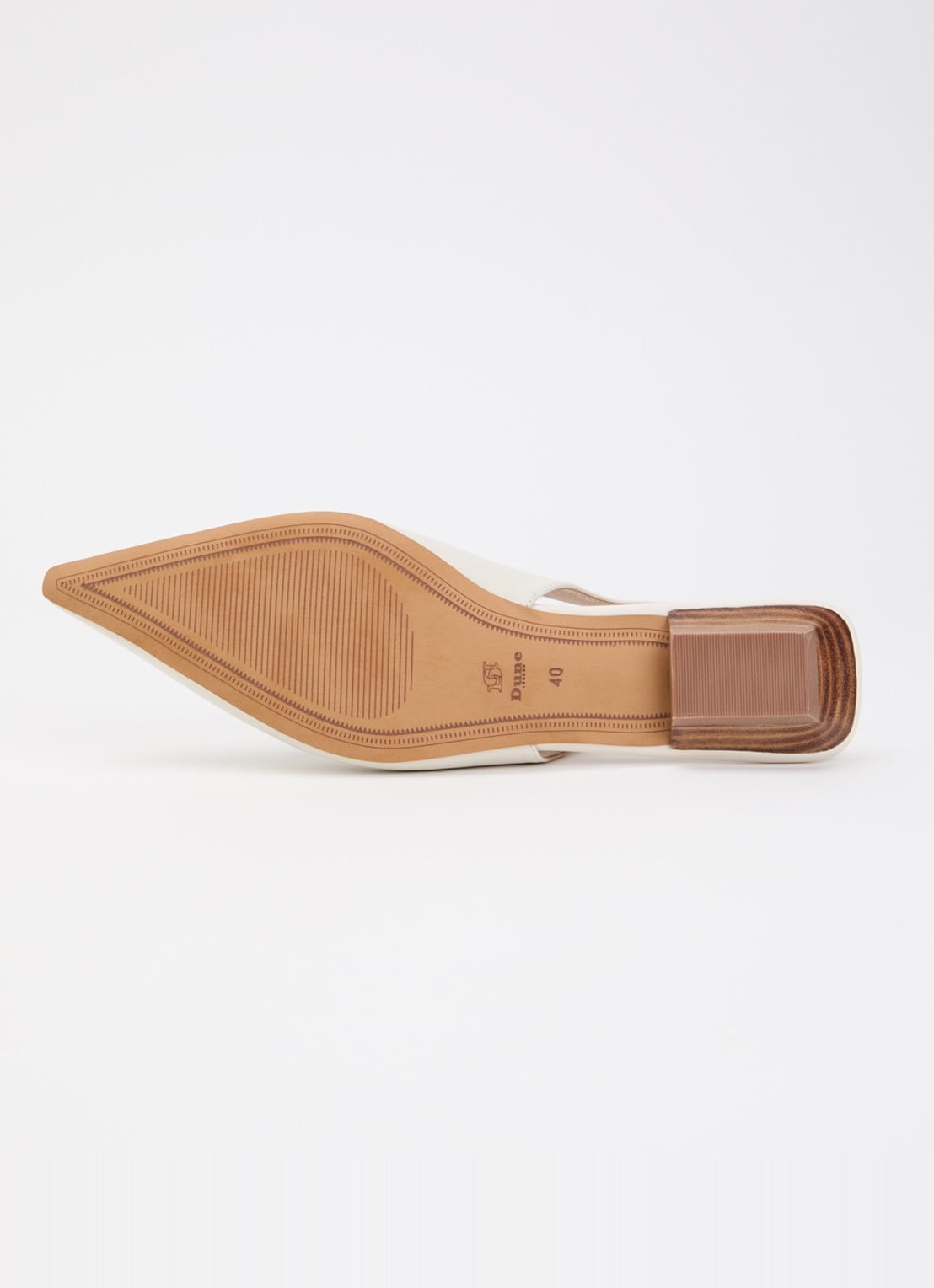 Dune London Hostess slingback van leer - detail 4 gebroken wit