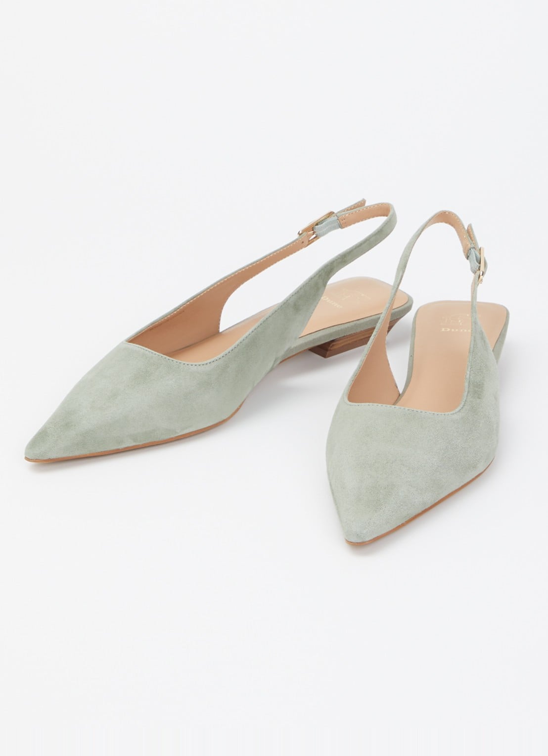 Dune London Hostess slingback van leer - detail 2 olijfgroen