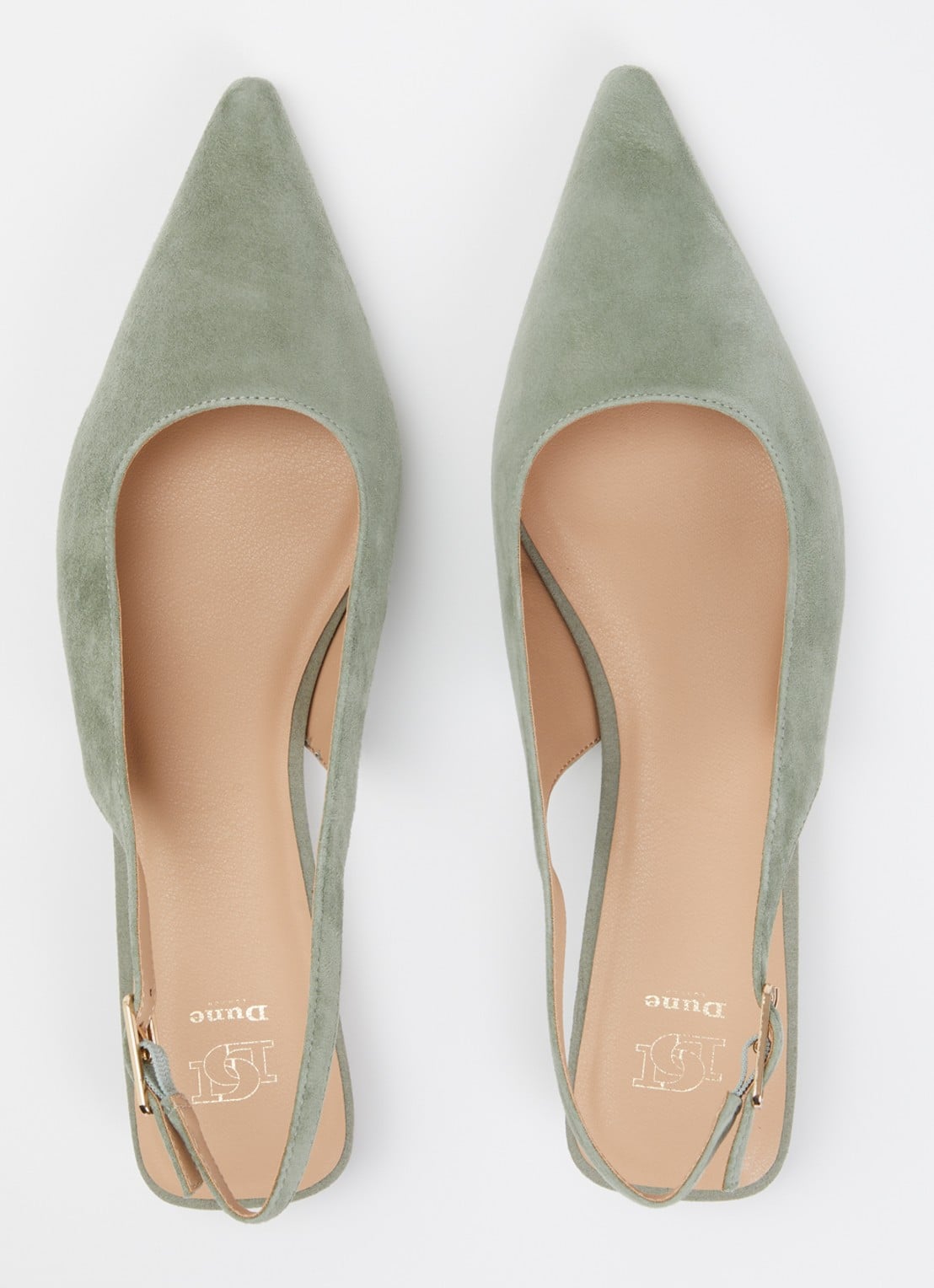 Dune London Hostess slingback van leer - detail 3 olijfgroen