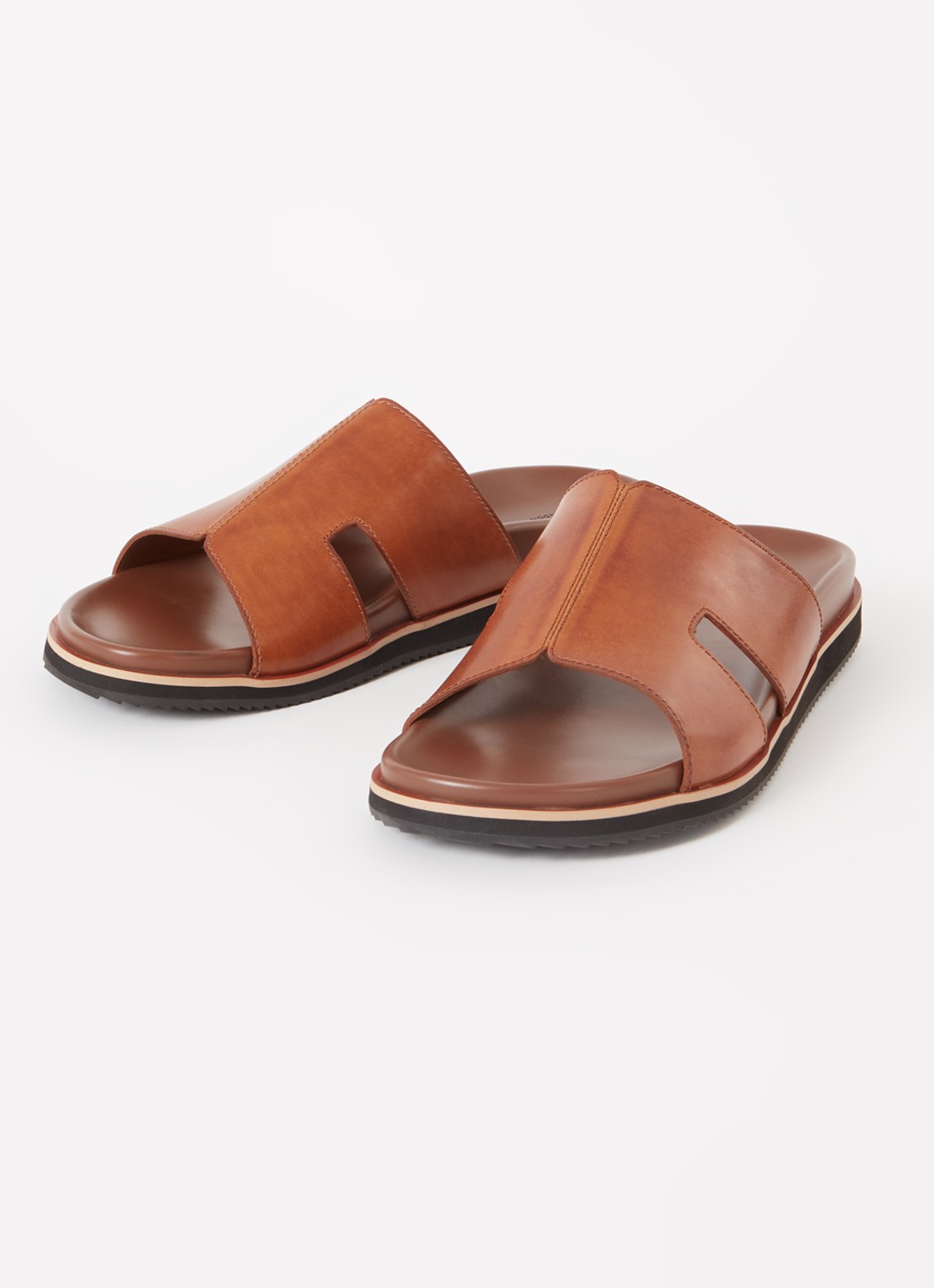 Dune London Insight slipper van leer - detail 3 cognac
