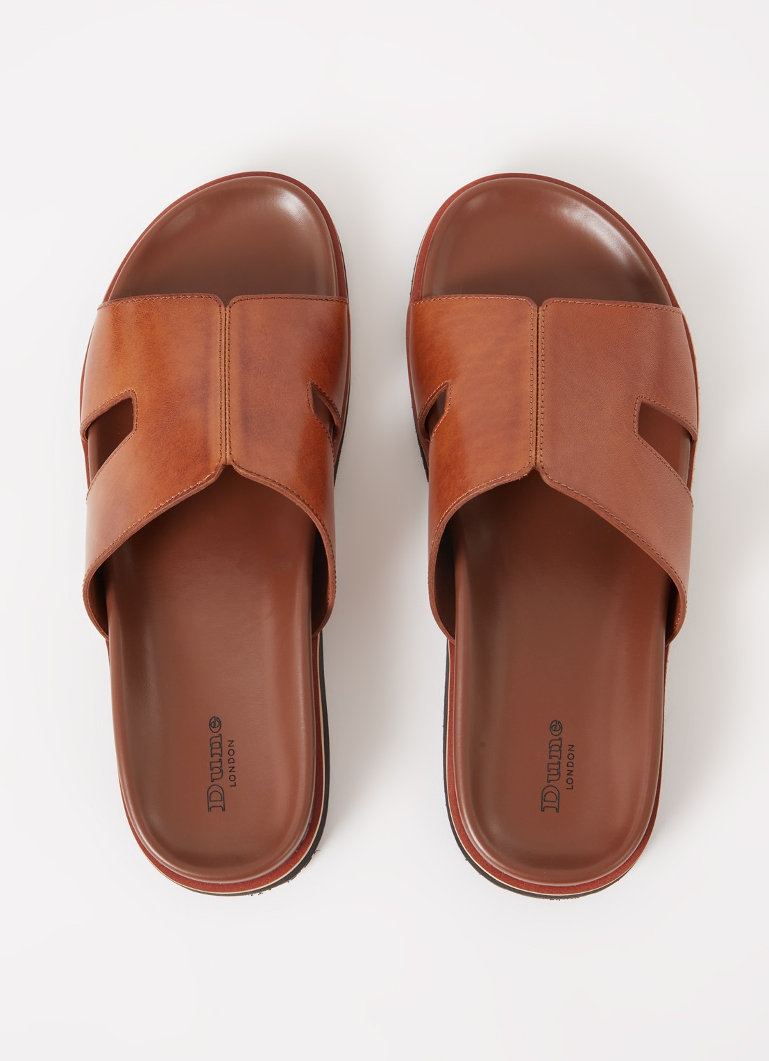 Dune London Insight slipper van leer - detail 4 cognac