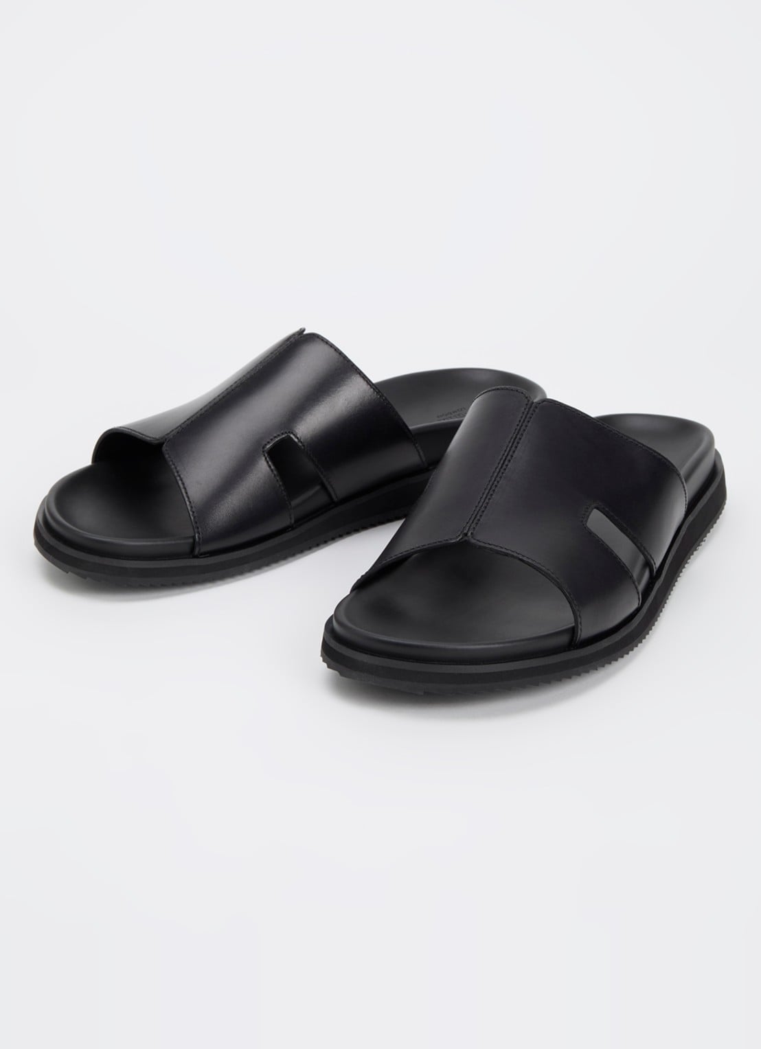 Dune London Insight slipper van leer - detail zwart