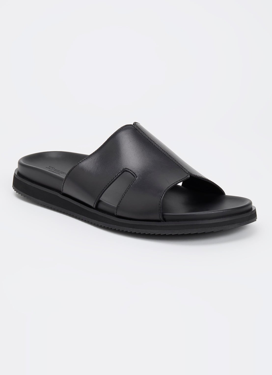 Dune London Insight slipper van leer - voorkant 5 zwart