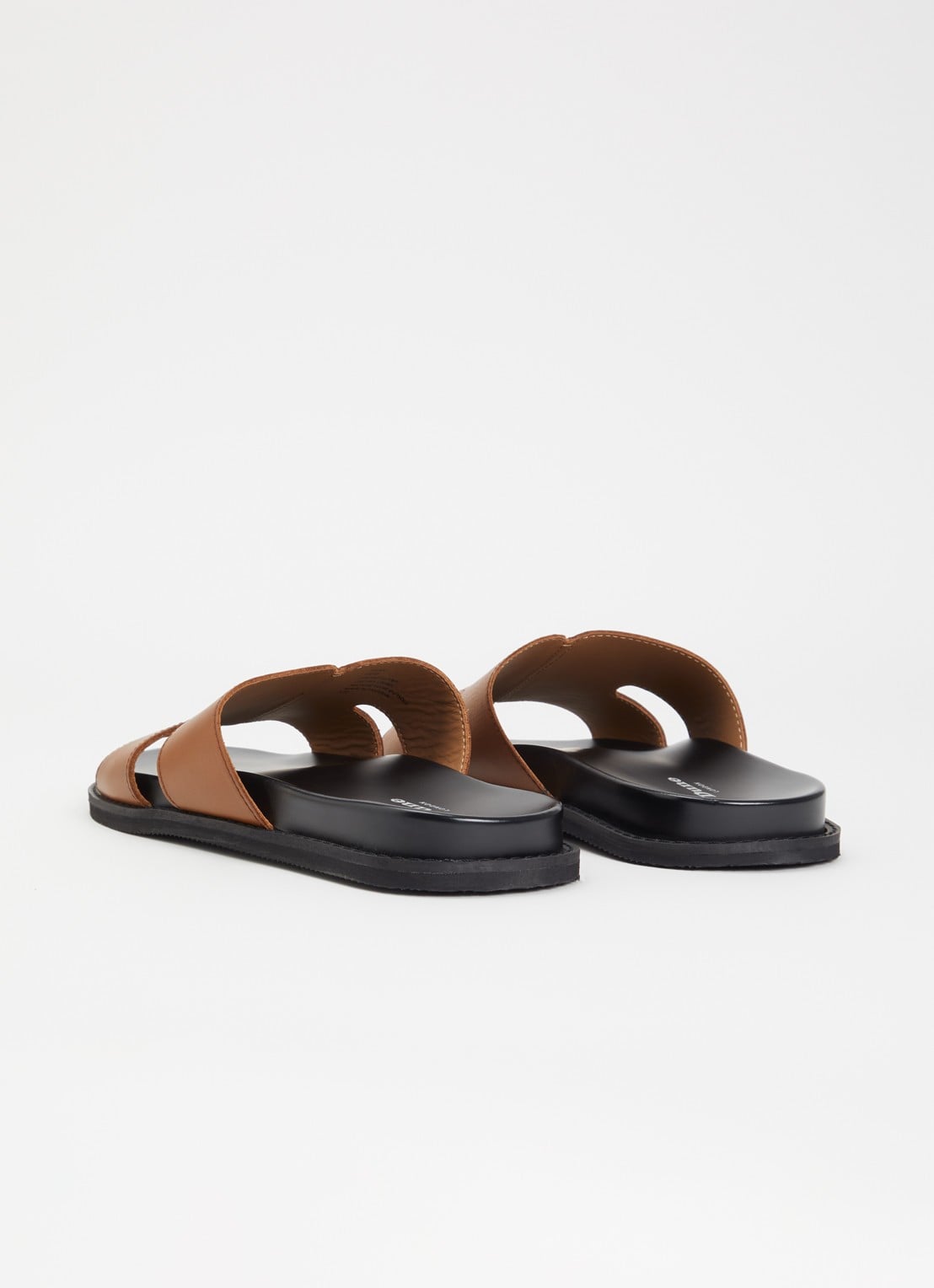 Dune London Ishaa slipper van leer  - achterkant 5 bruin