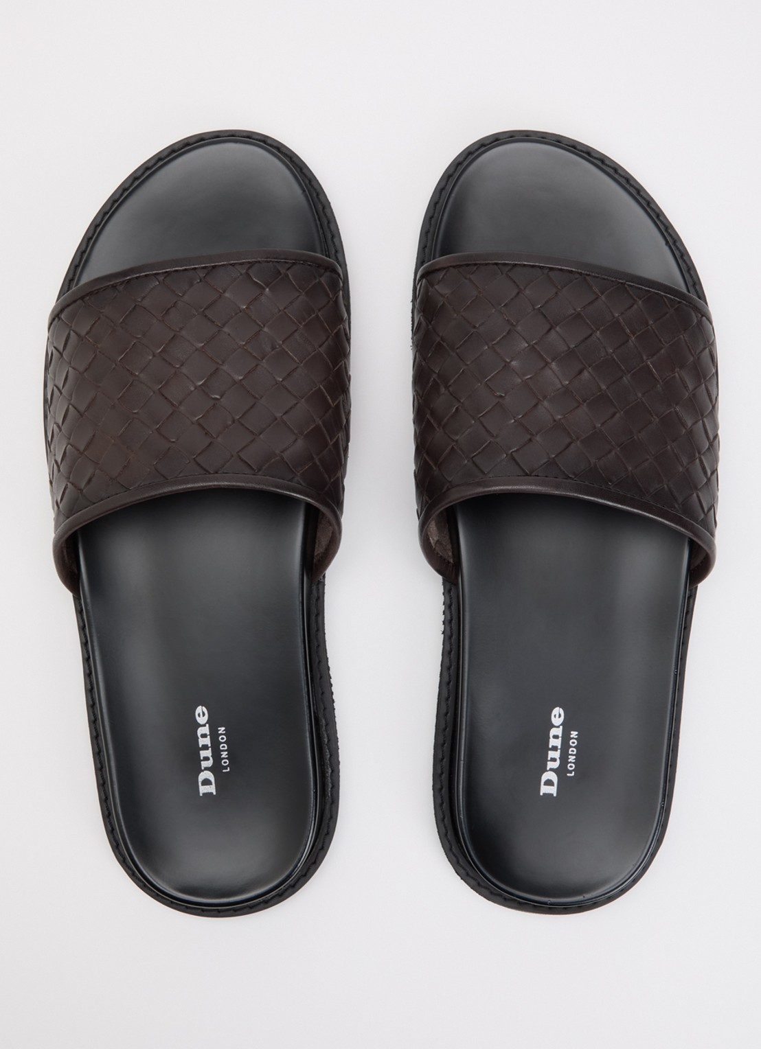 Dune London Ivar slipper van leer - detail 3 bruin