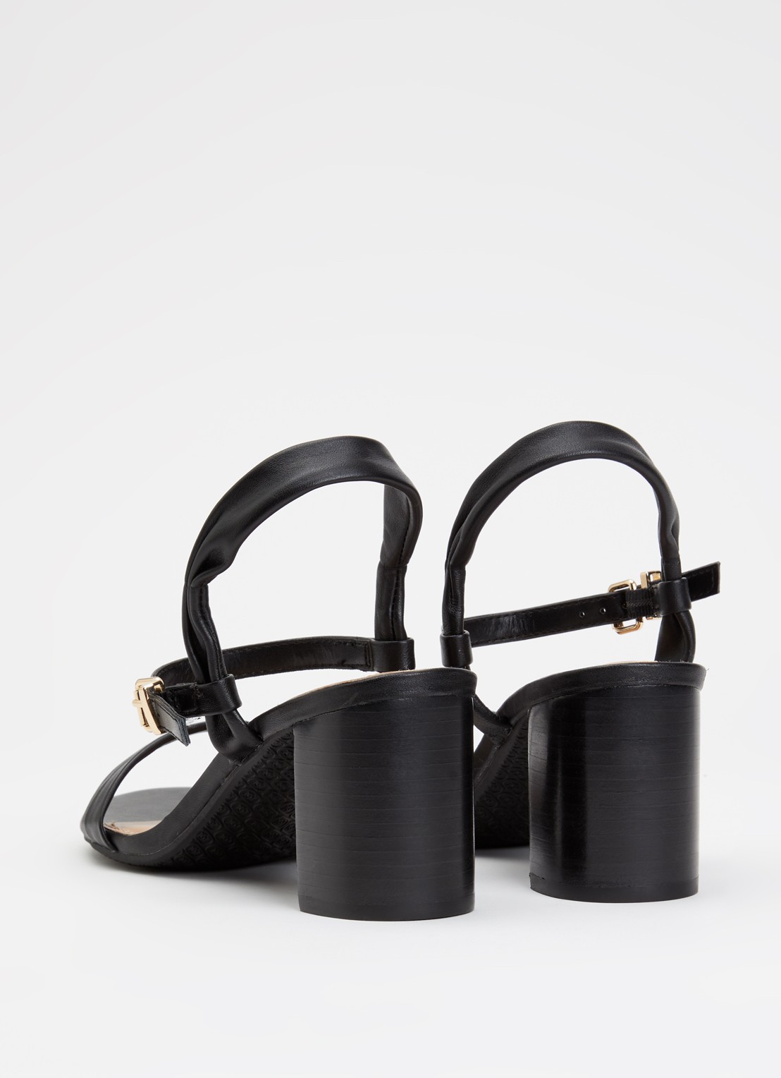 Dune London Jaliz sandalette van leer - achterkant 4 zwart