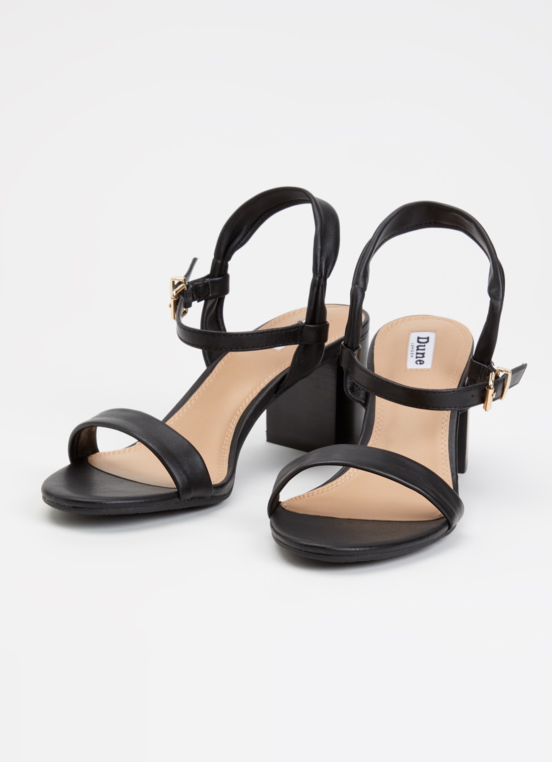Dune London Jaliz sandalette van leer - detail zwart
