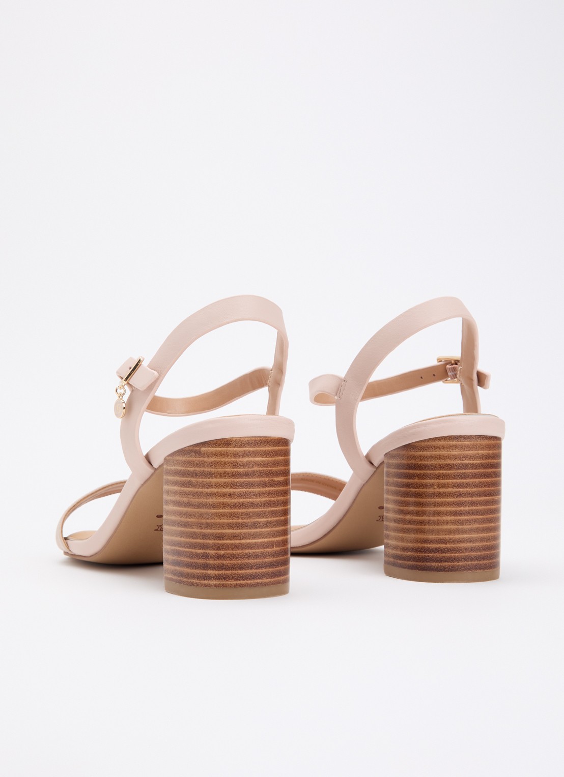 Dune London Jaycie sandalette van leer - achterkant 5 lichtroze