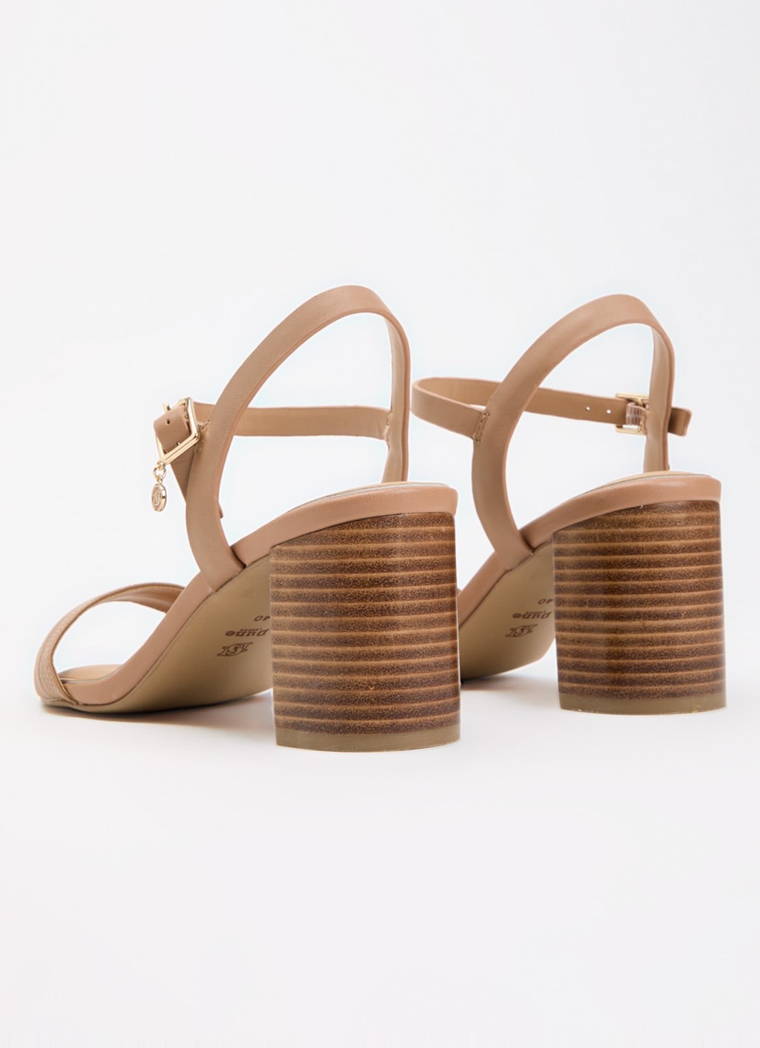 Dune London Jaycie sandalette van leer - achterkant lichtbruin