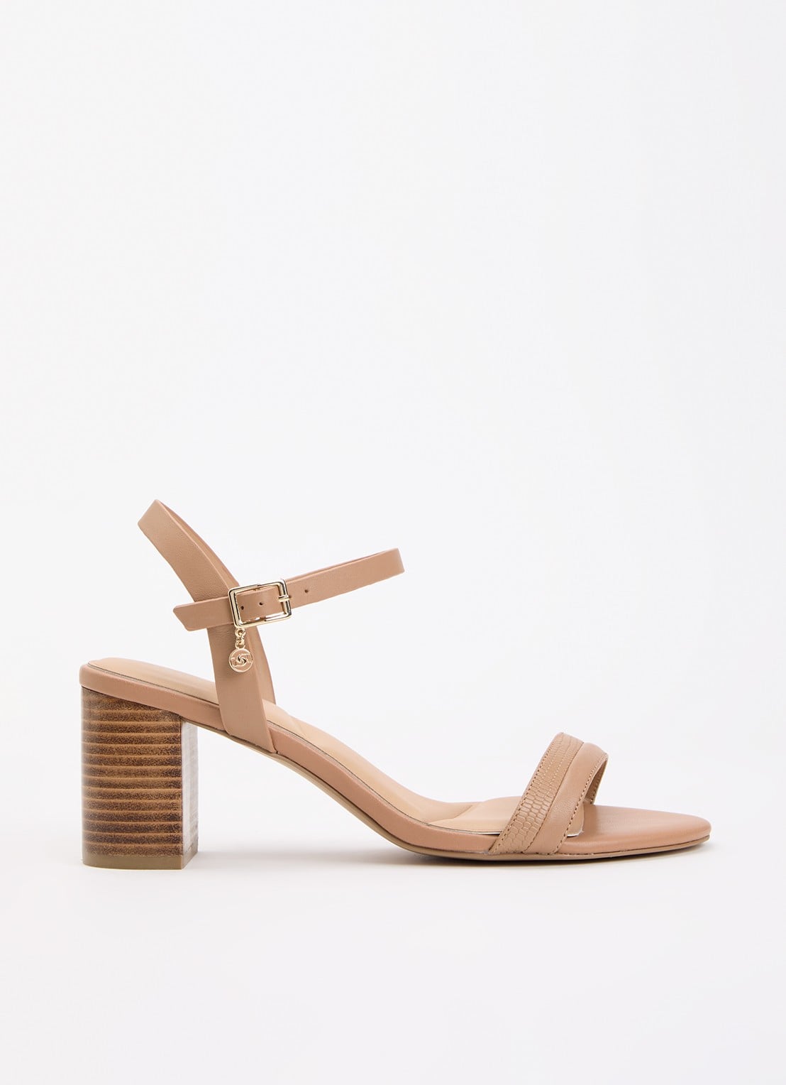 Dune London Jaycie sandalette van leer - voorkant 5 lichtbruin