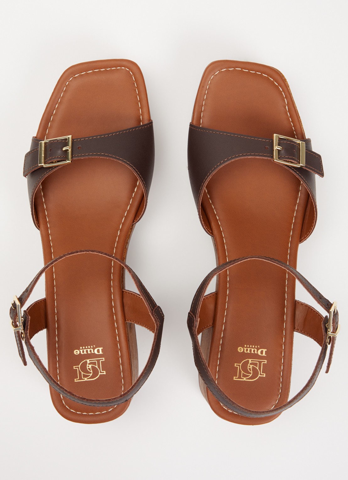 Dune London Jeane sandalette van leer - detail 6 donkerbruin
