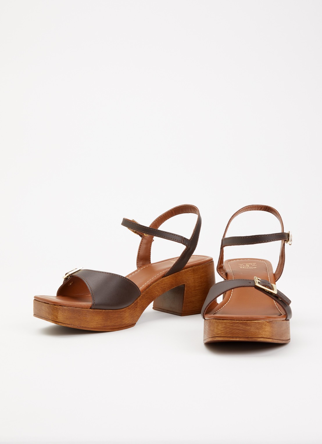 Dune London Jeane sandalette van leer - detail 8 donkerbruin