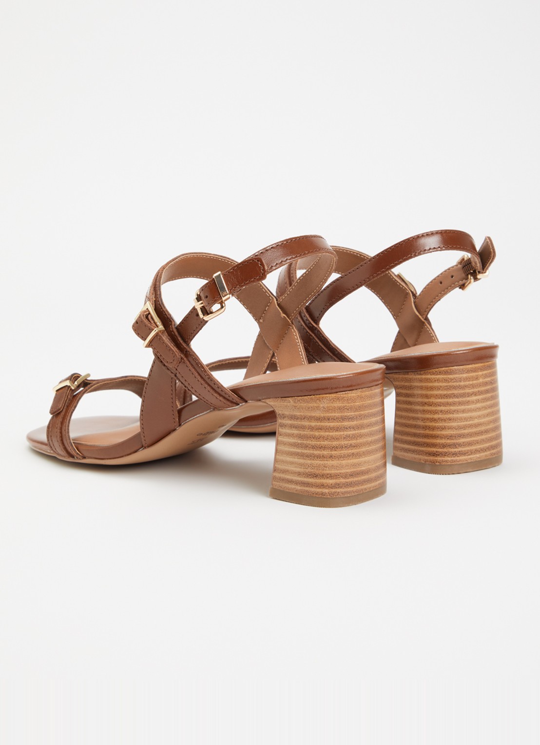 Dune London Jiving sandalette van leer - achterkant 2 bruin