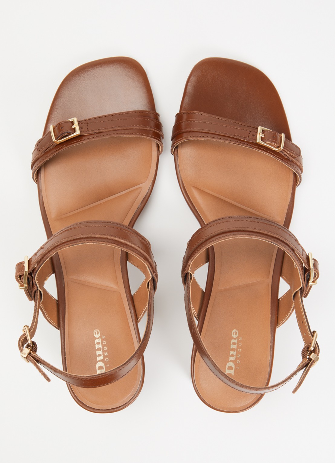 Dune London Jiving sandalette van leer - detail 4 bruin