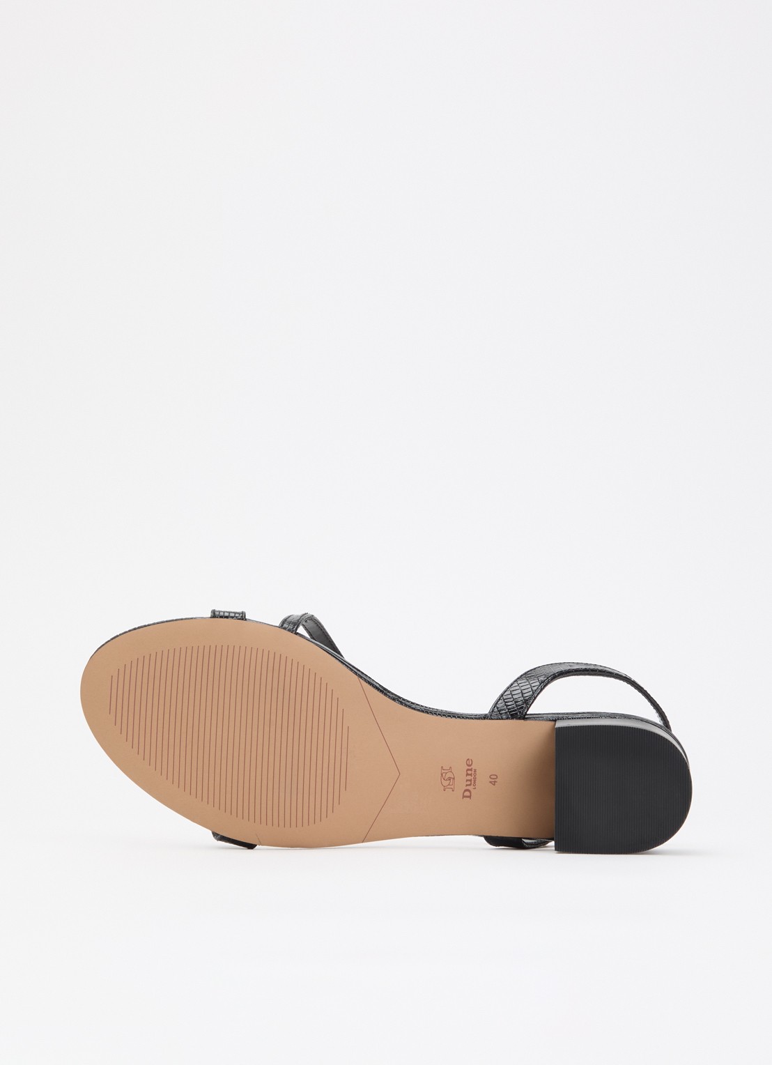 Dune London Jolene sandalette van leer met crocostructuur - detail 4 zwart