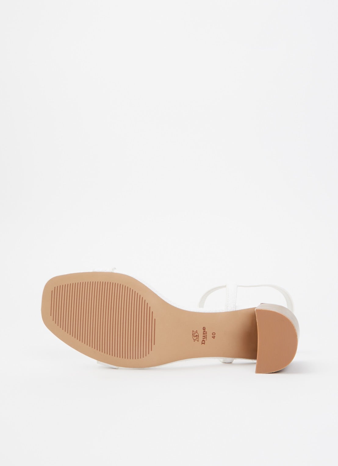 Dune London Josina sandalette van leer met kettingdetail  - detail 4 wit