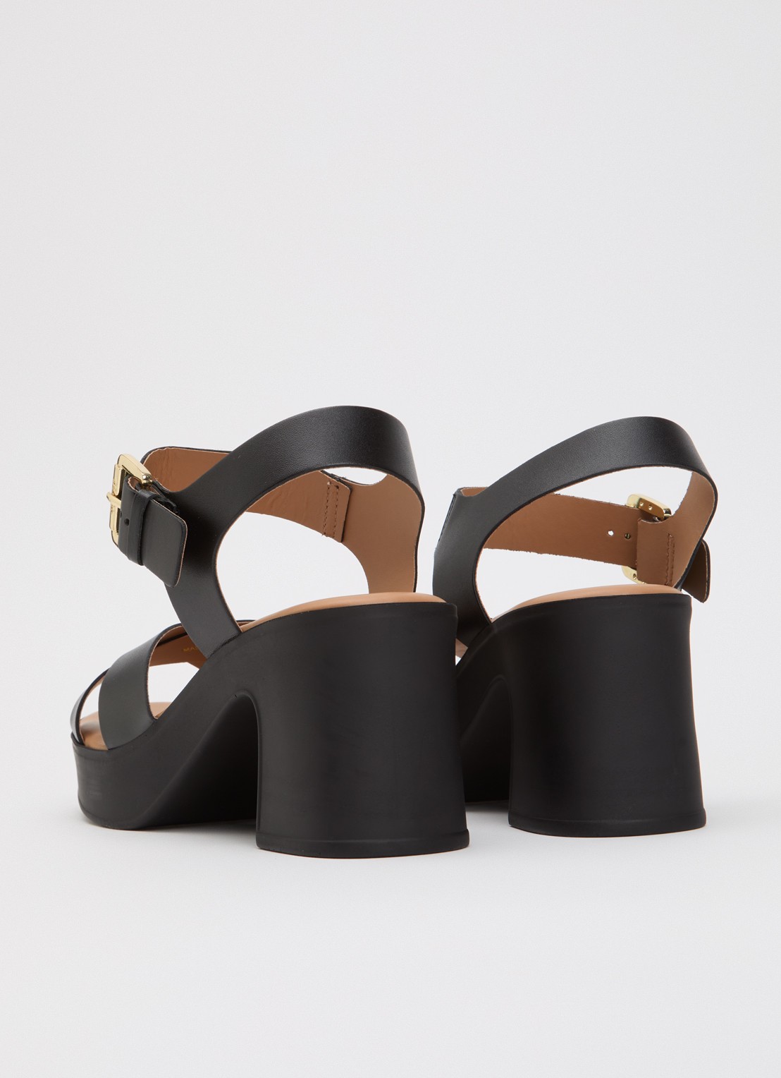 Dune London Judge sandalette van leer - achterkant 5 zwart