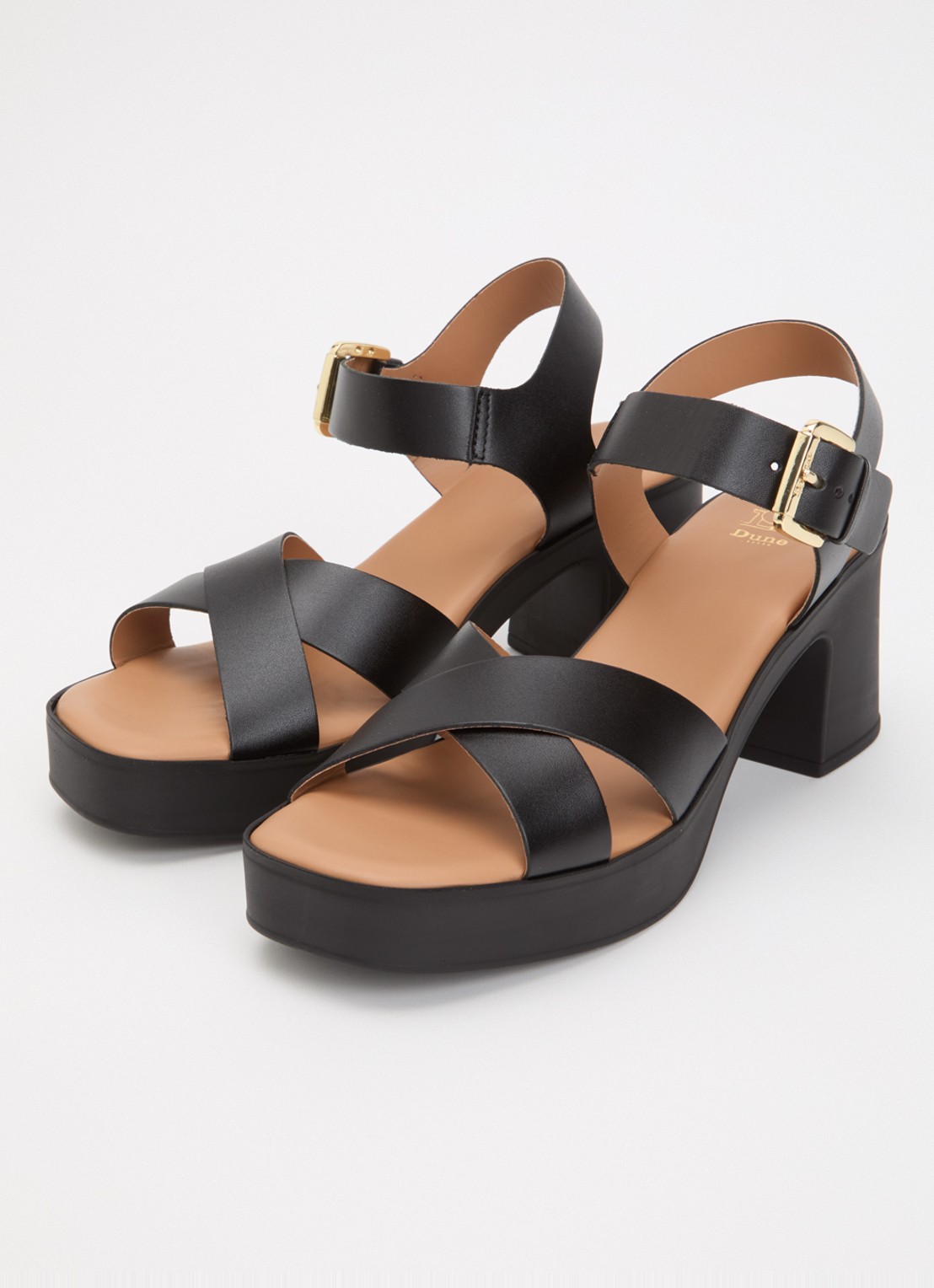 Dune London Judge sandalette van leer - detail 2 zwart