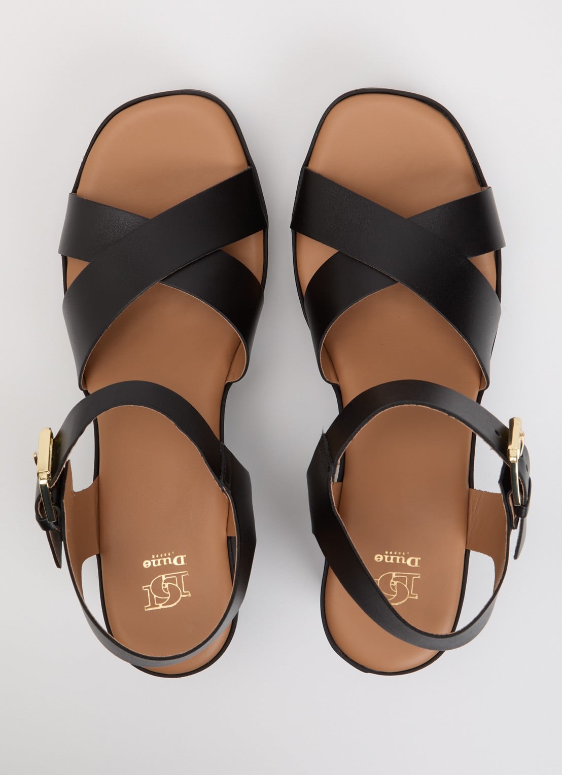 Dune London Judge sandalette van leer - detail 3 zwart