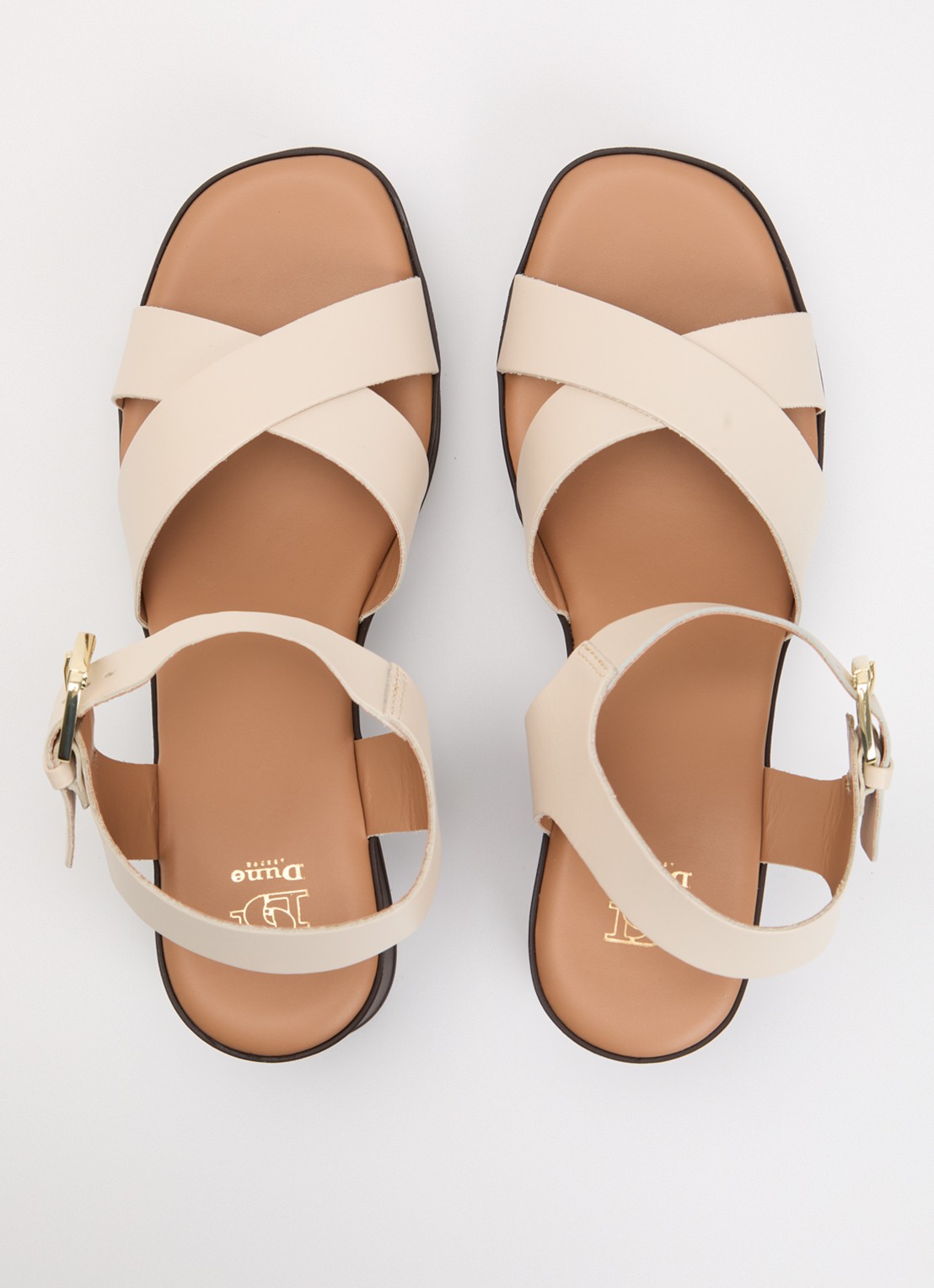 Dune London Judge sandalette van leer - detail 4 creme