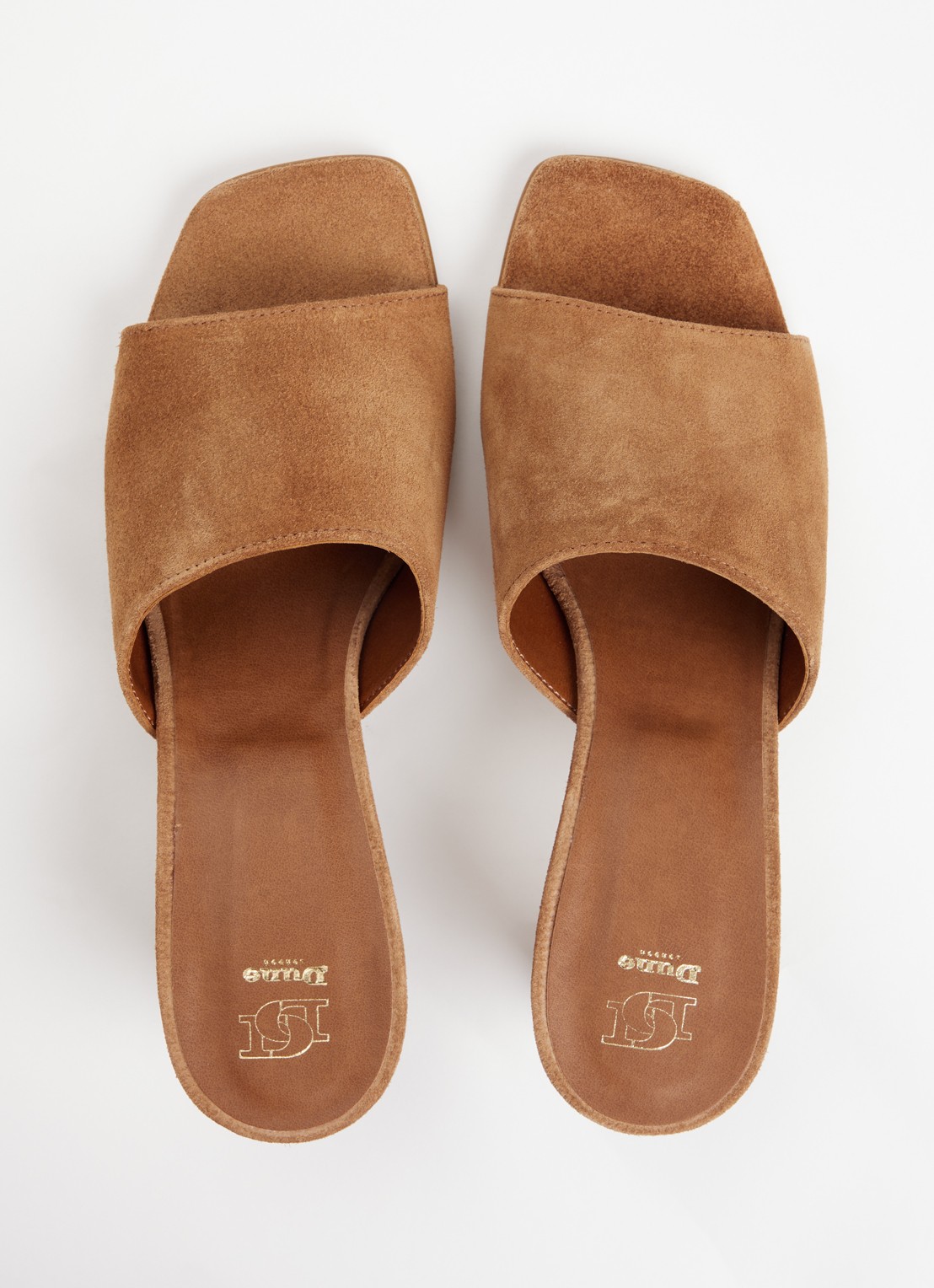 Dune London Jule muiltje van leer - detail 3 cognac