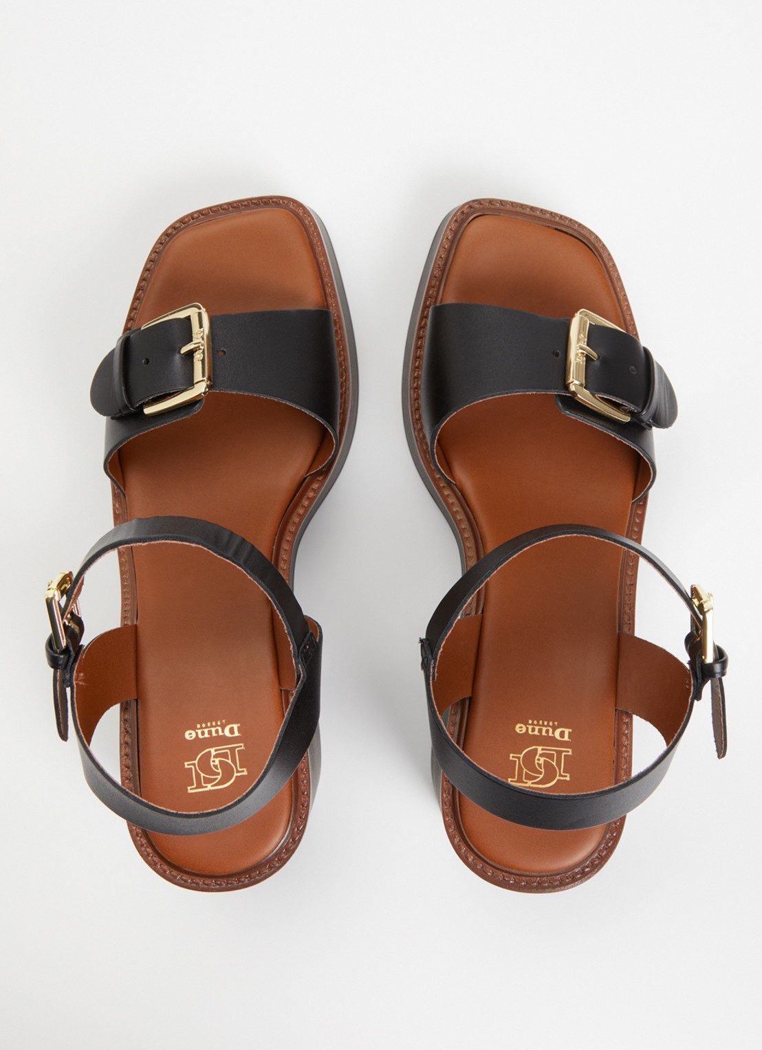Dune London Jupiter sandalette van leer • Zwart • de Bijenkorf