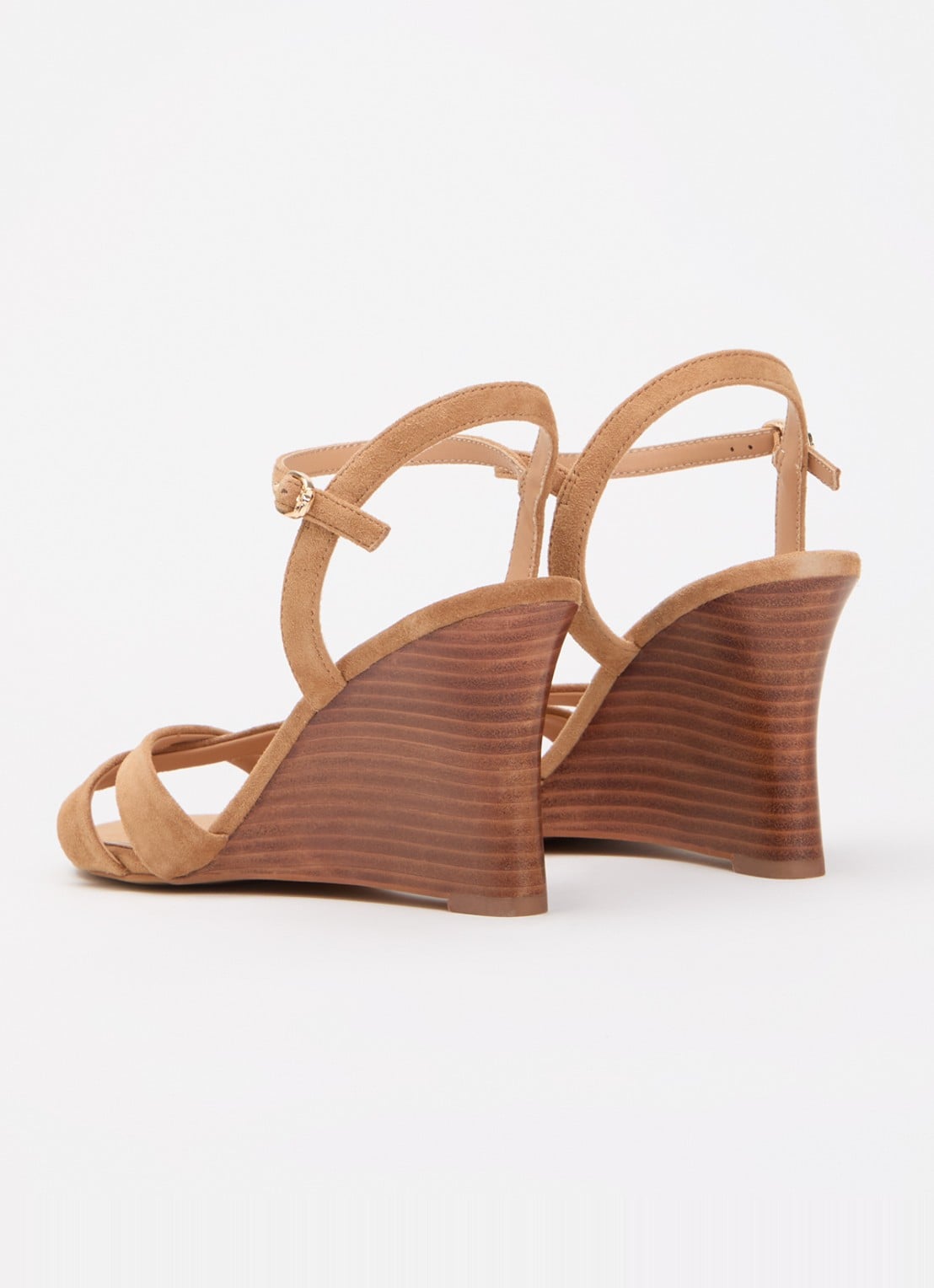 Dune London Kalans sandalette van suède - achterkant camel