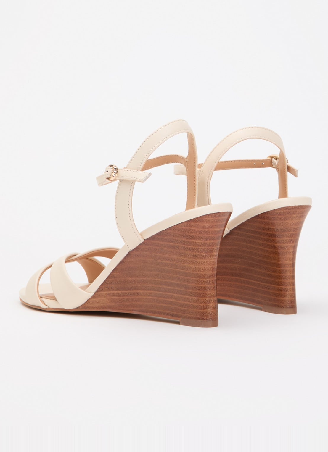 Dune London Kalans sandalette van suède - achterkant 5 creme