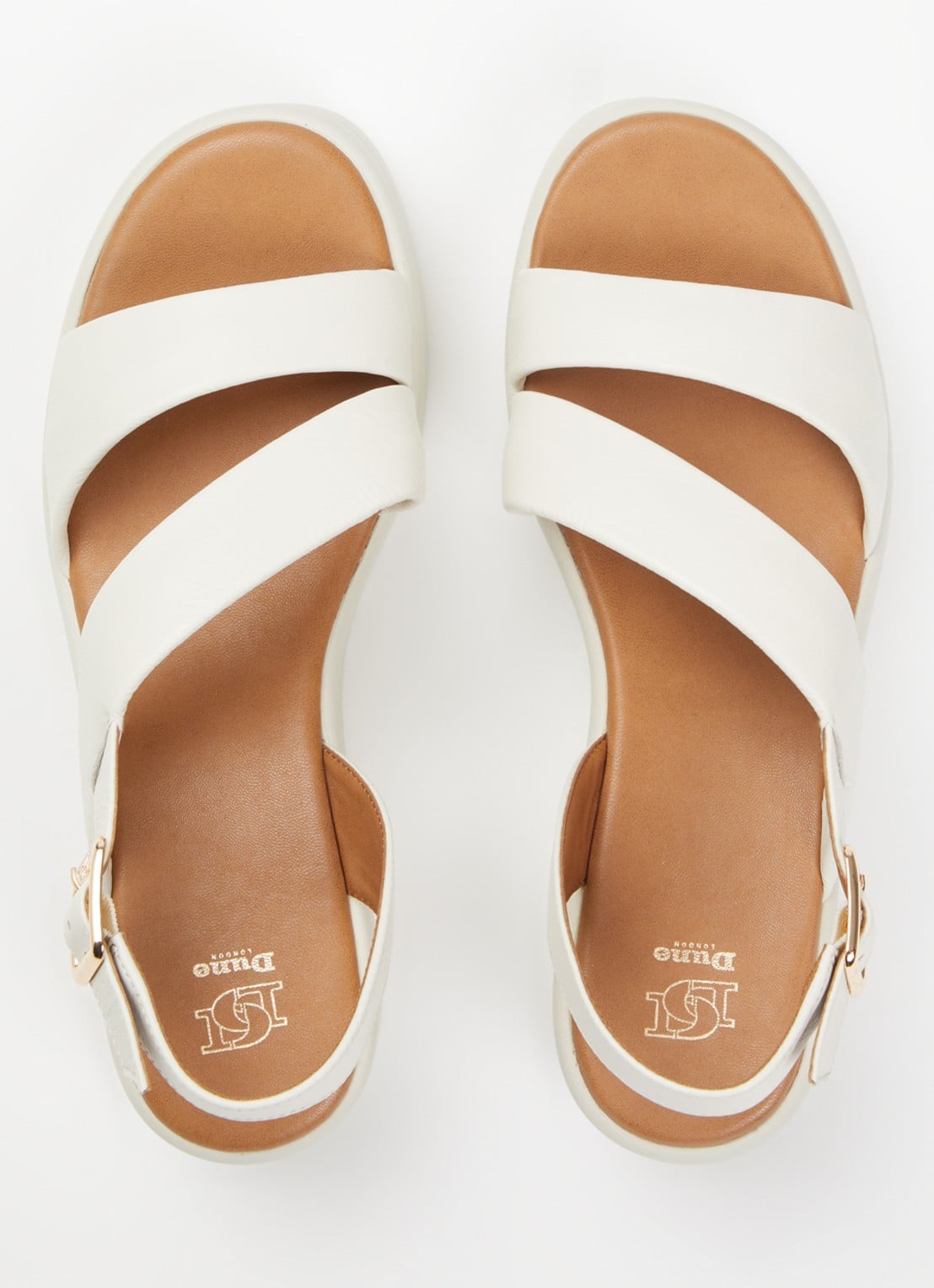 Dune London Karing sandalette van leer - detail 3 gebroken wit