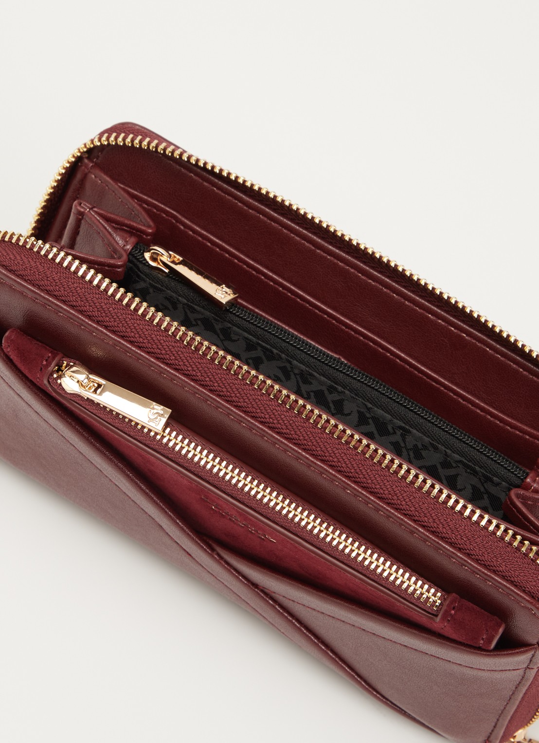 Dune London Kelbey portemonnee met logo - voorkant 3 bordeauxrood
