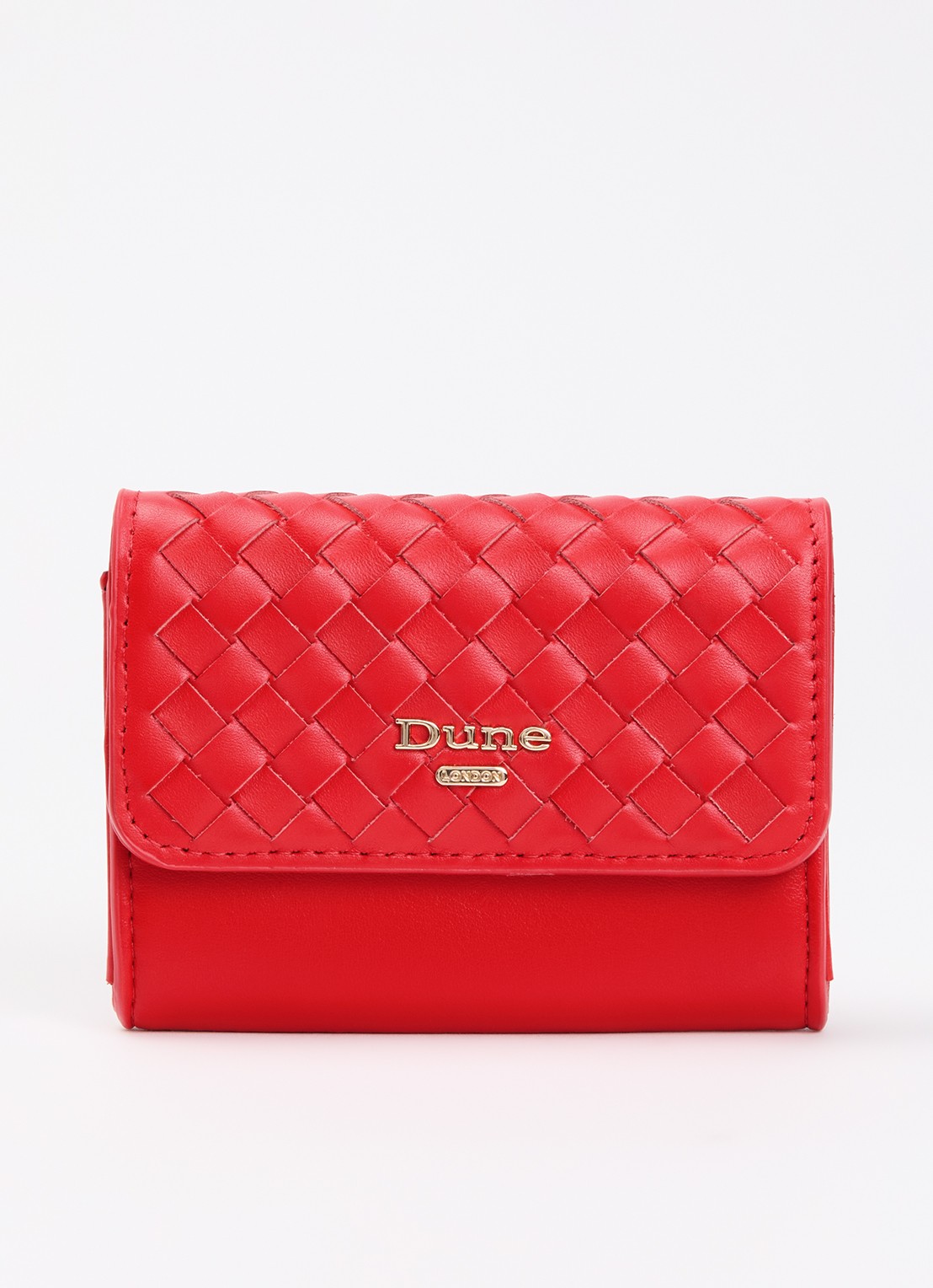 Dune London Kelsey overslagportemonnee met leren details - voorkant vuurrood