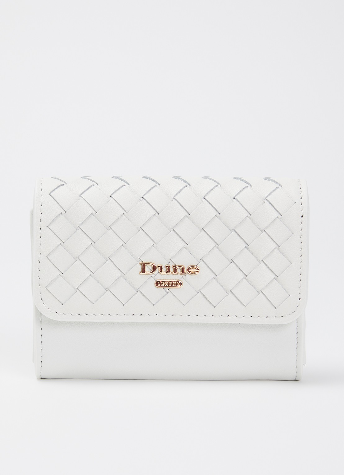 Dune London Kelsey overslagportemonnee met leren details - voorkant 2 wit