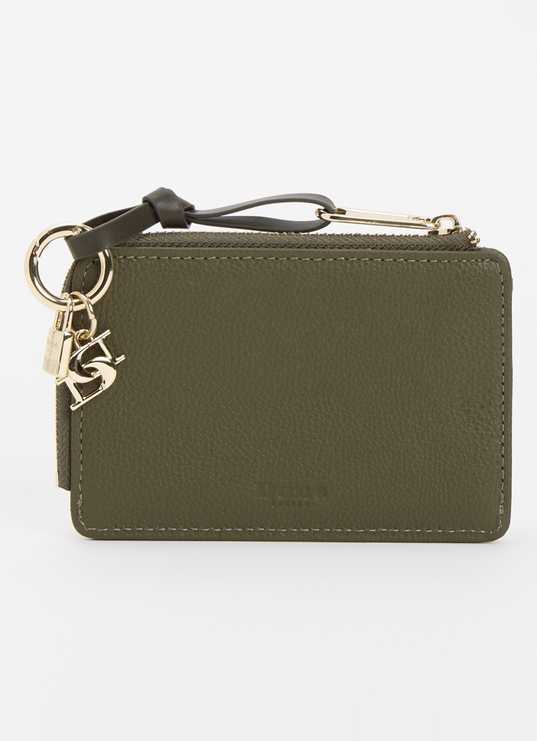 Dune London Kinder portemonnee van leer - voorkant 2 khaki