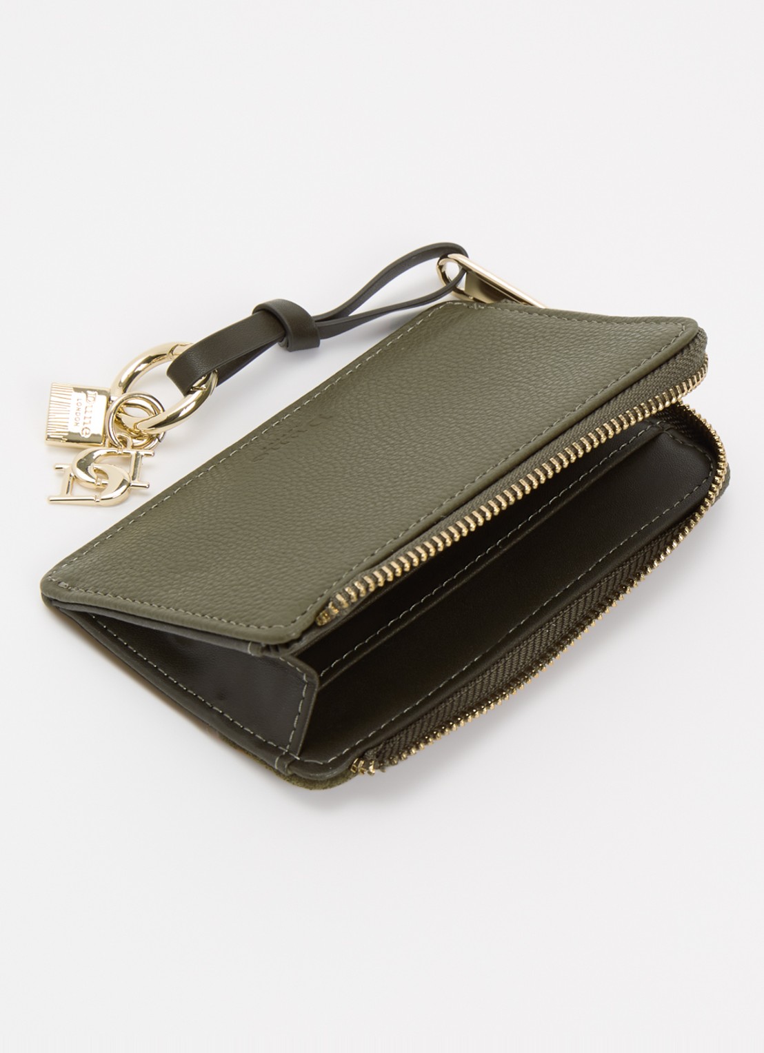 Dune London Kinder portemonnee van leer - voorkant 3 khaki