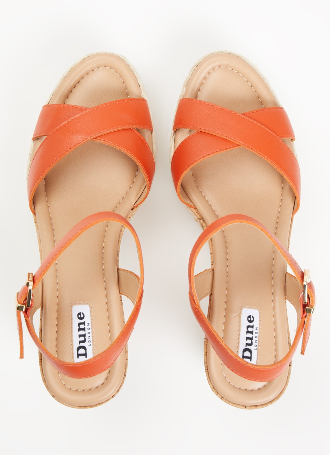 Dune London Kindest sleehak van leer - detail 2 oranje