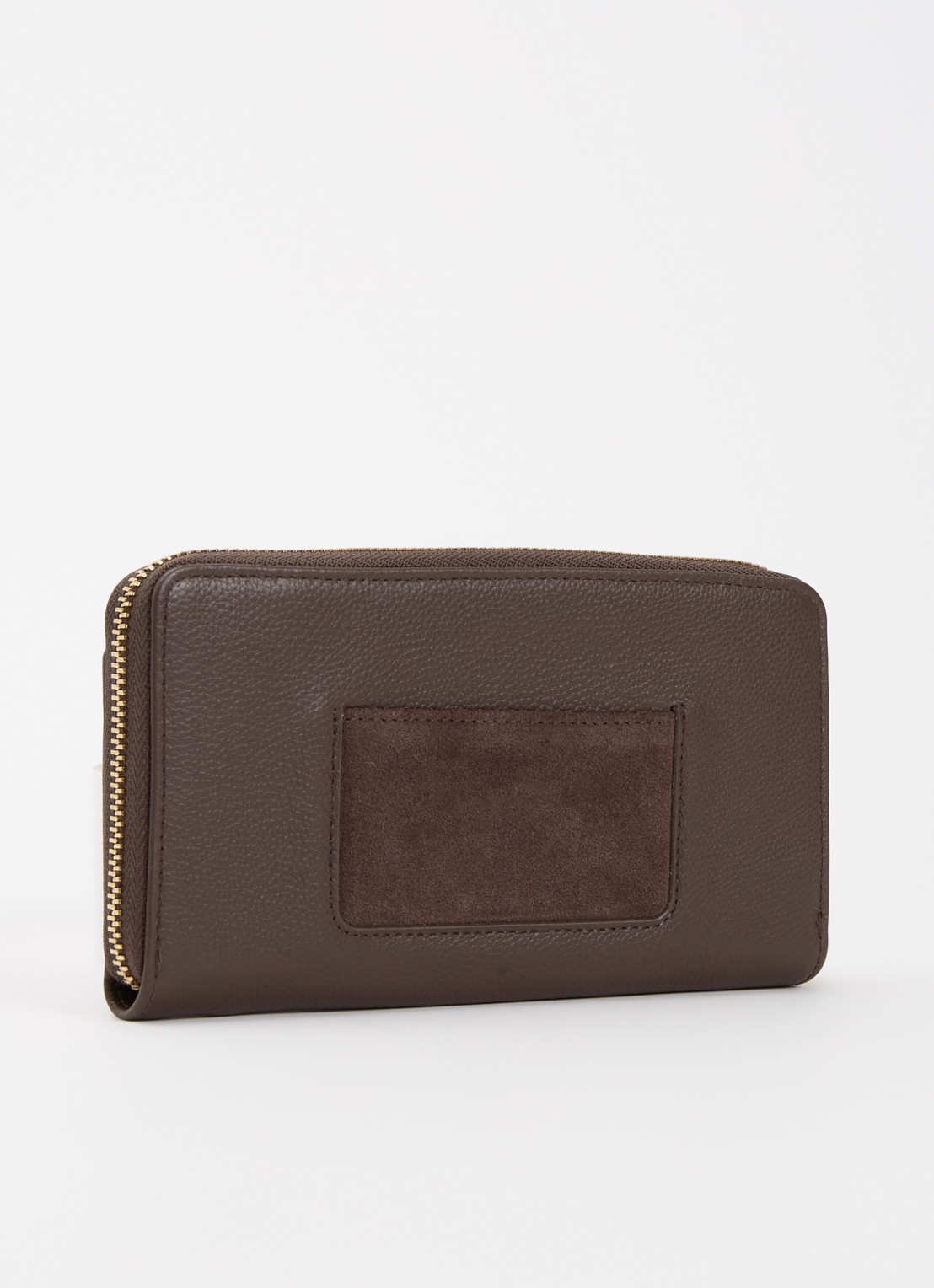 Dune London Kindling portemonnee van leer met uitneembaar etui - achterkant chocoladebruin