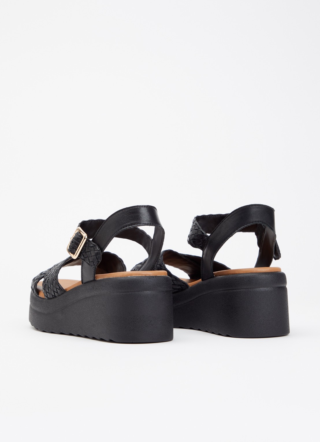 Dune London Kinleys sandalette van leer - achterkant zwart