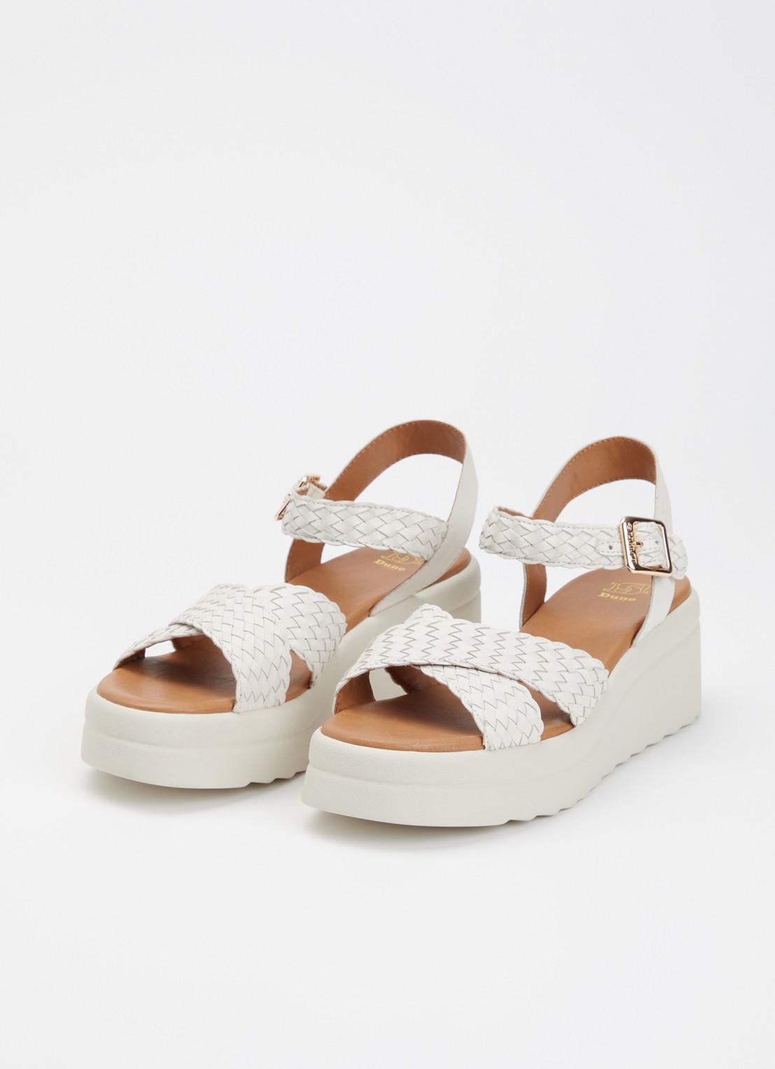 Dune London Kinleys sandalette van leer - detail 2 gebroken wit
