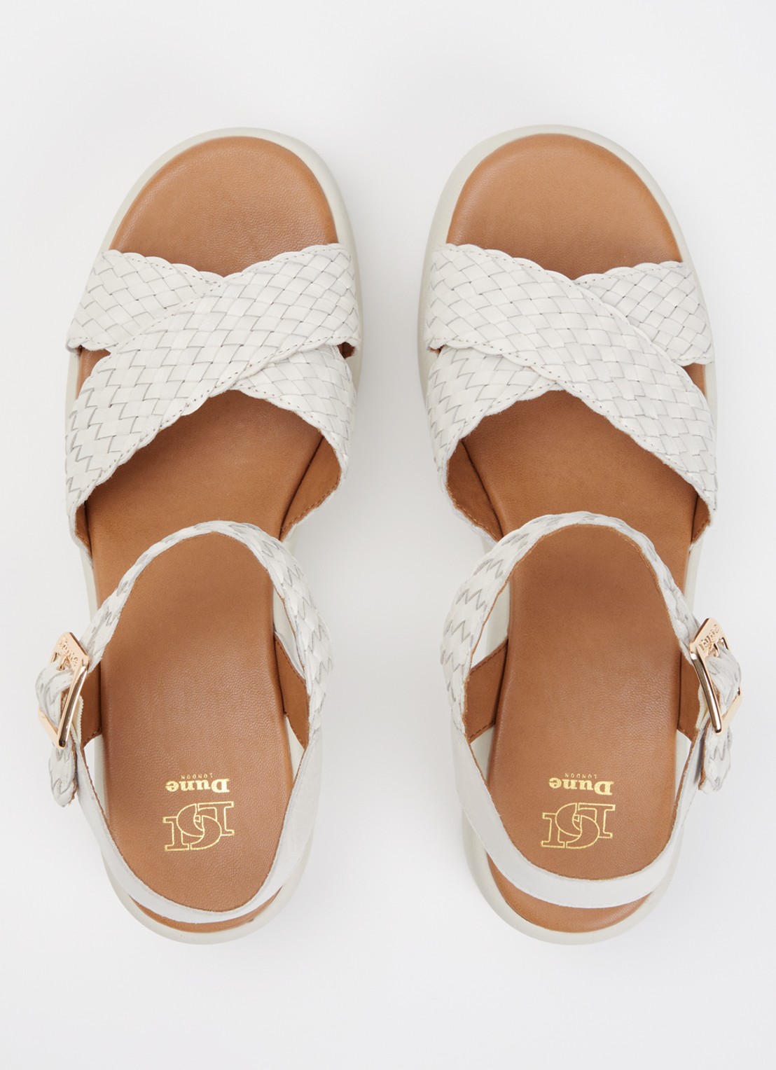 Dune London Kinleys sandalette van leer - detail 3 gebroken wit