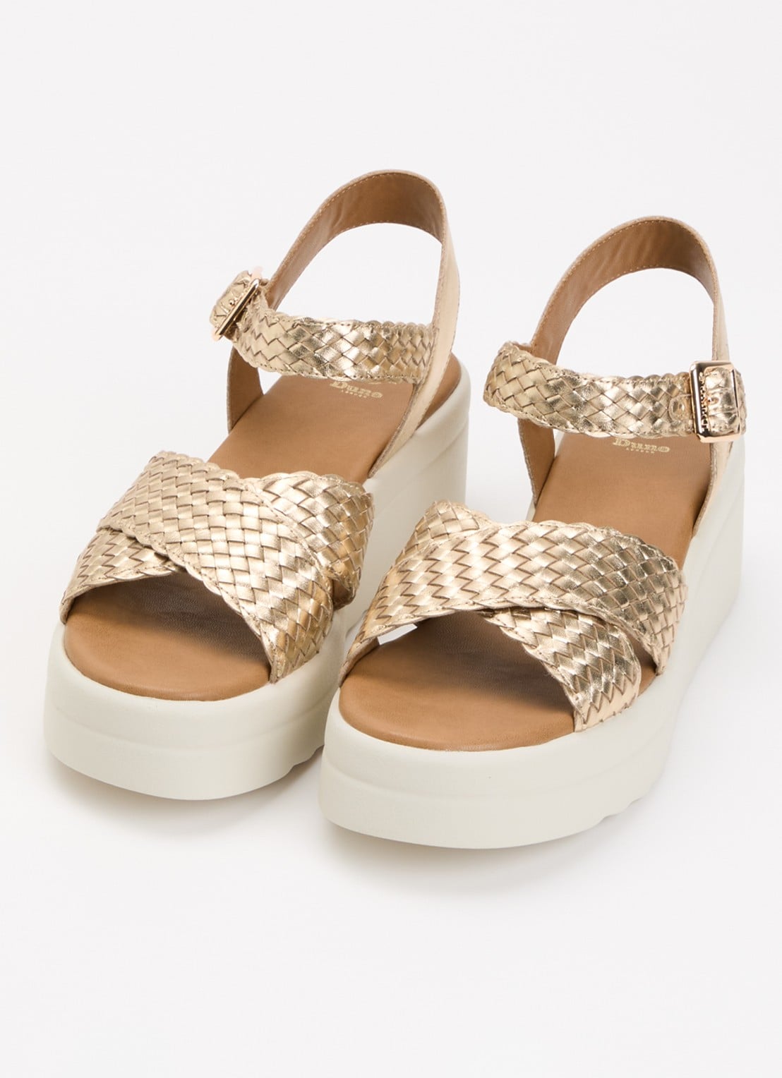 Dune London Kinleys sandalette van leer - detail goud
