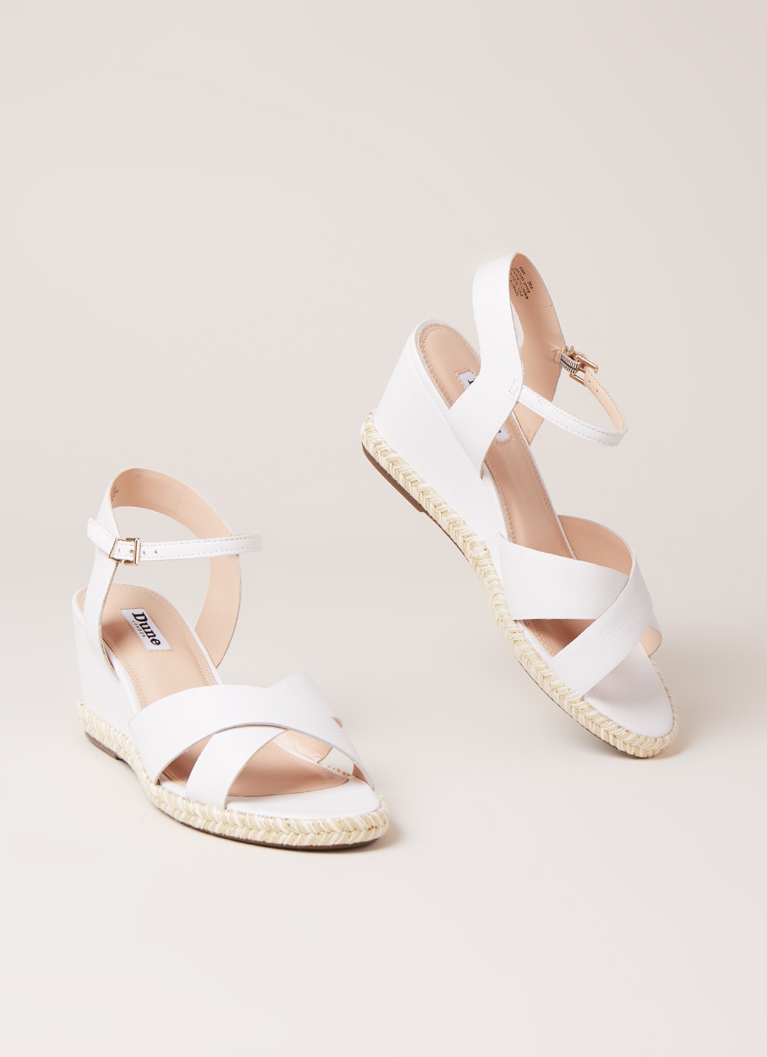 Dune London Kiwii sleehak van leer  - detail wit