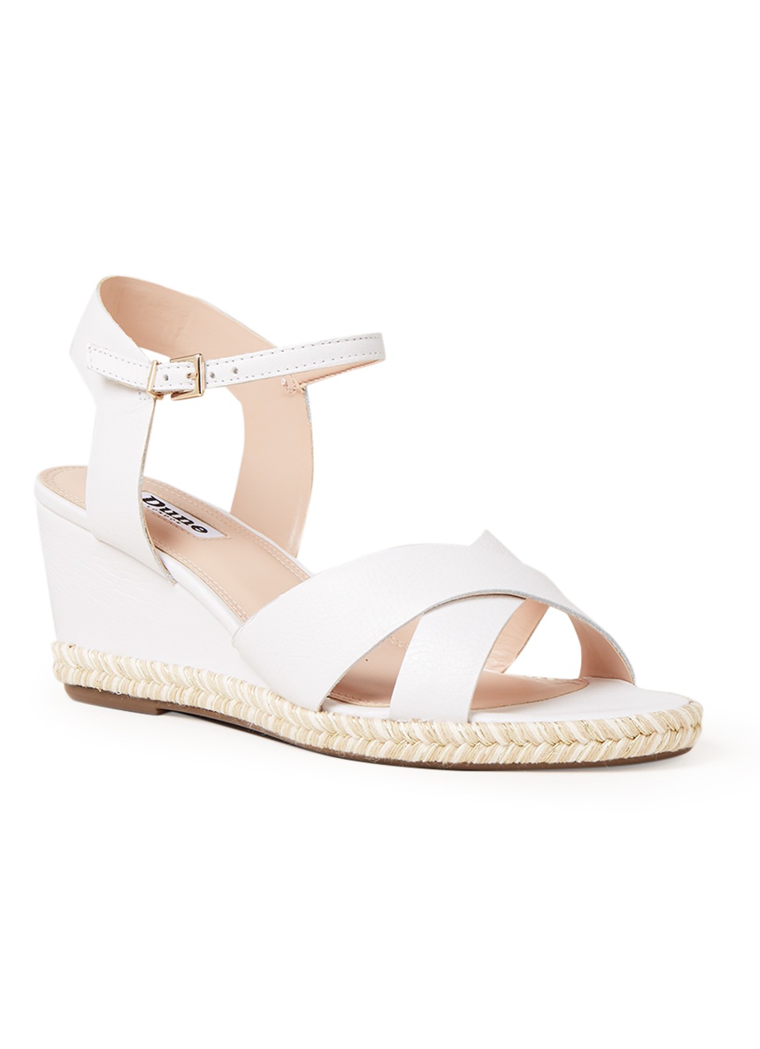 Dune London Kiwii sleehak van leer  - voorkant 4 wit