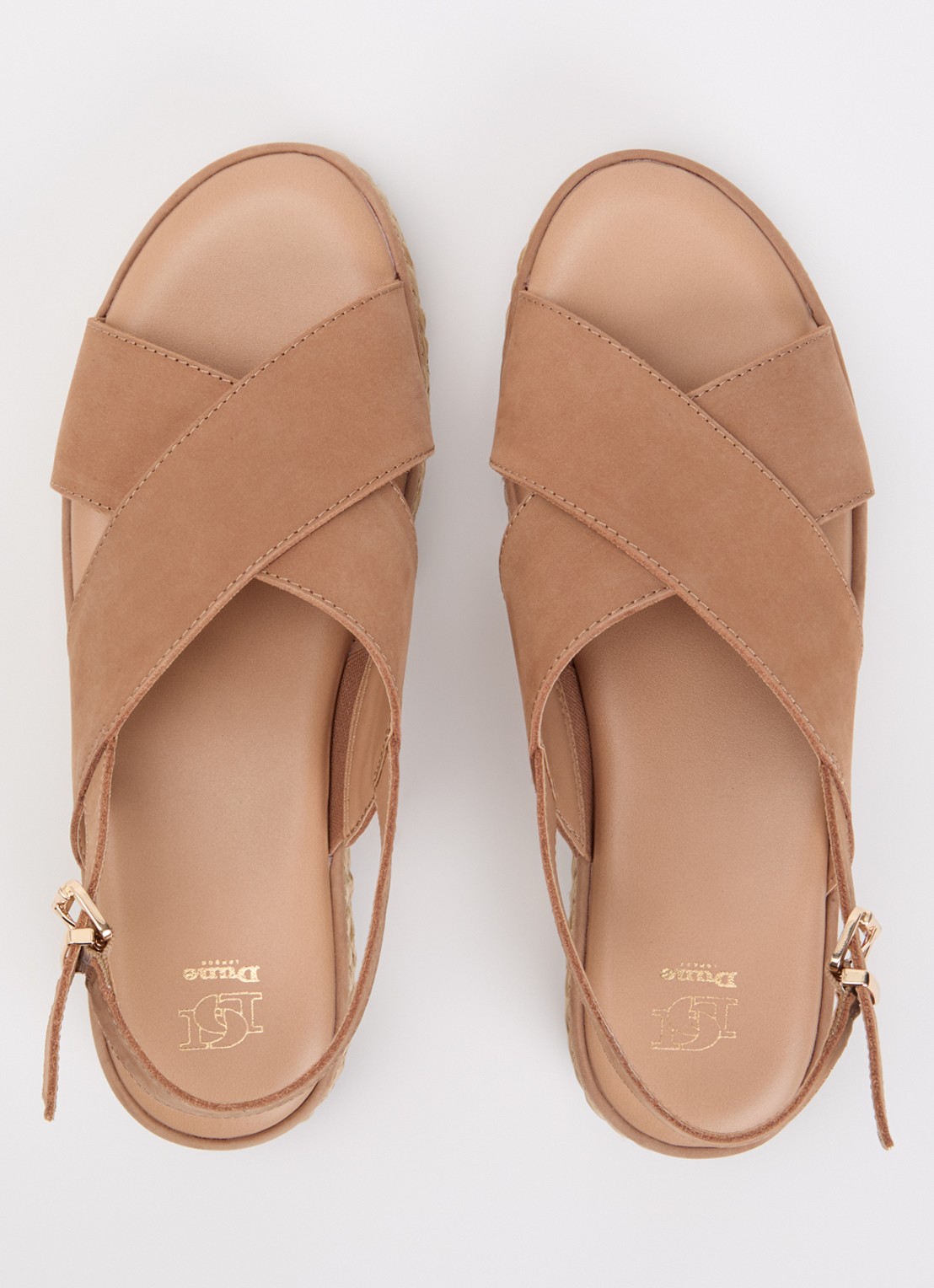 Dune London Kiya sandaal met sleehak - detail 3 camel