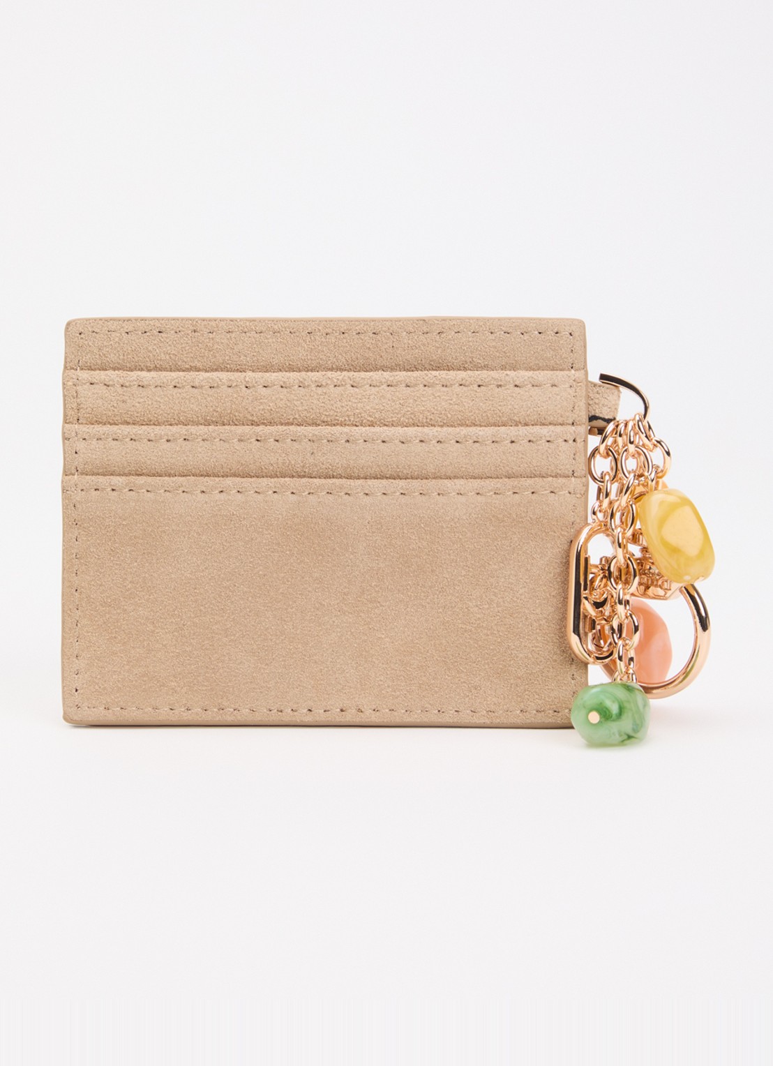 Dune London Klub sleuteletui met bedels - achterkant 3 beige