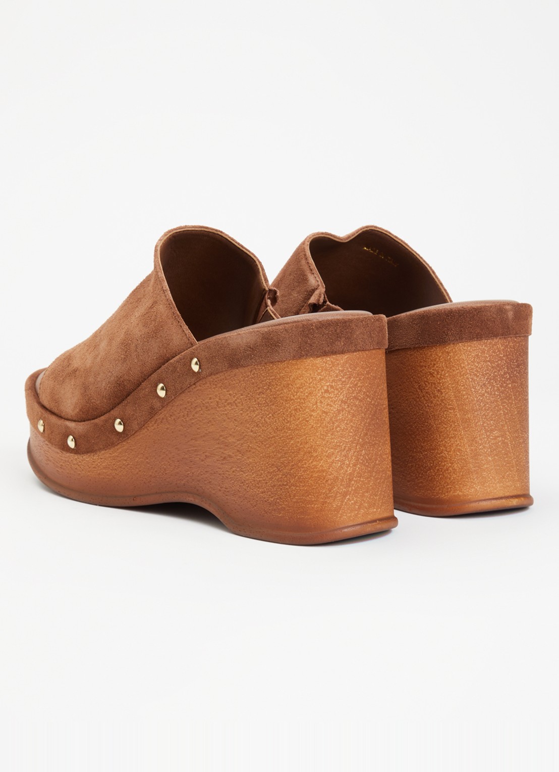 Dune London Kule muiltje van suède met studs - achterkant 5 bruin